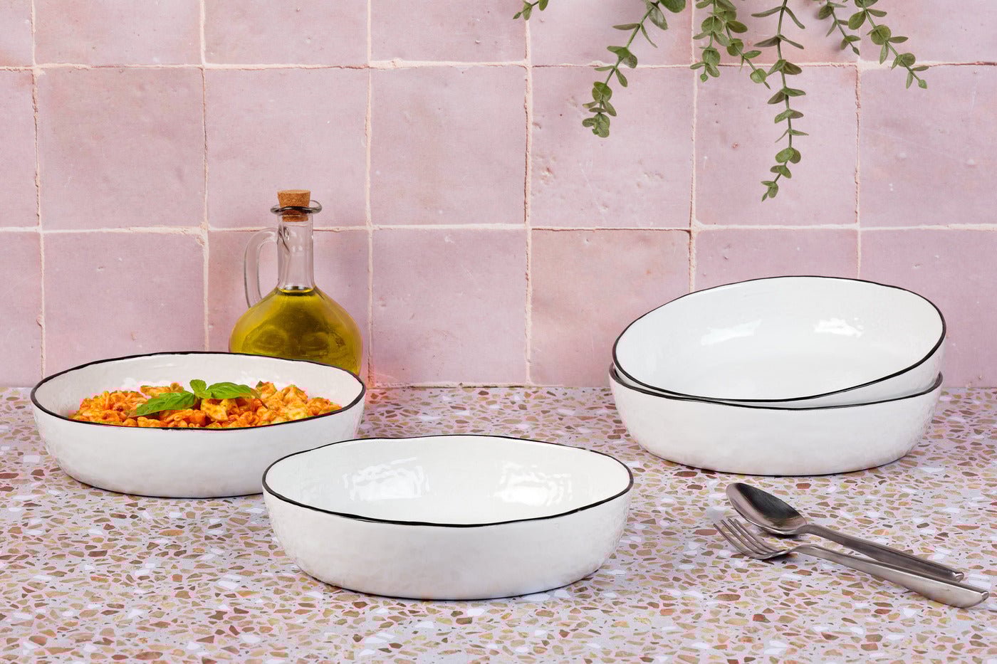 Deep plate pure ø21.5cm - 4 pieces - snow white BJORN White