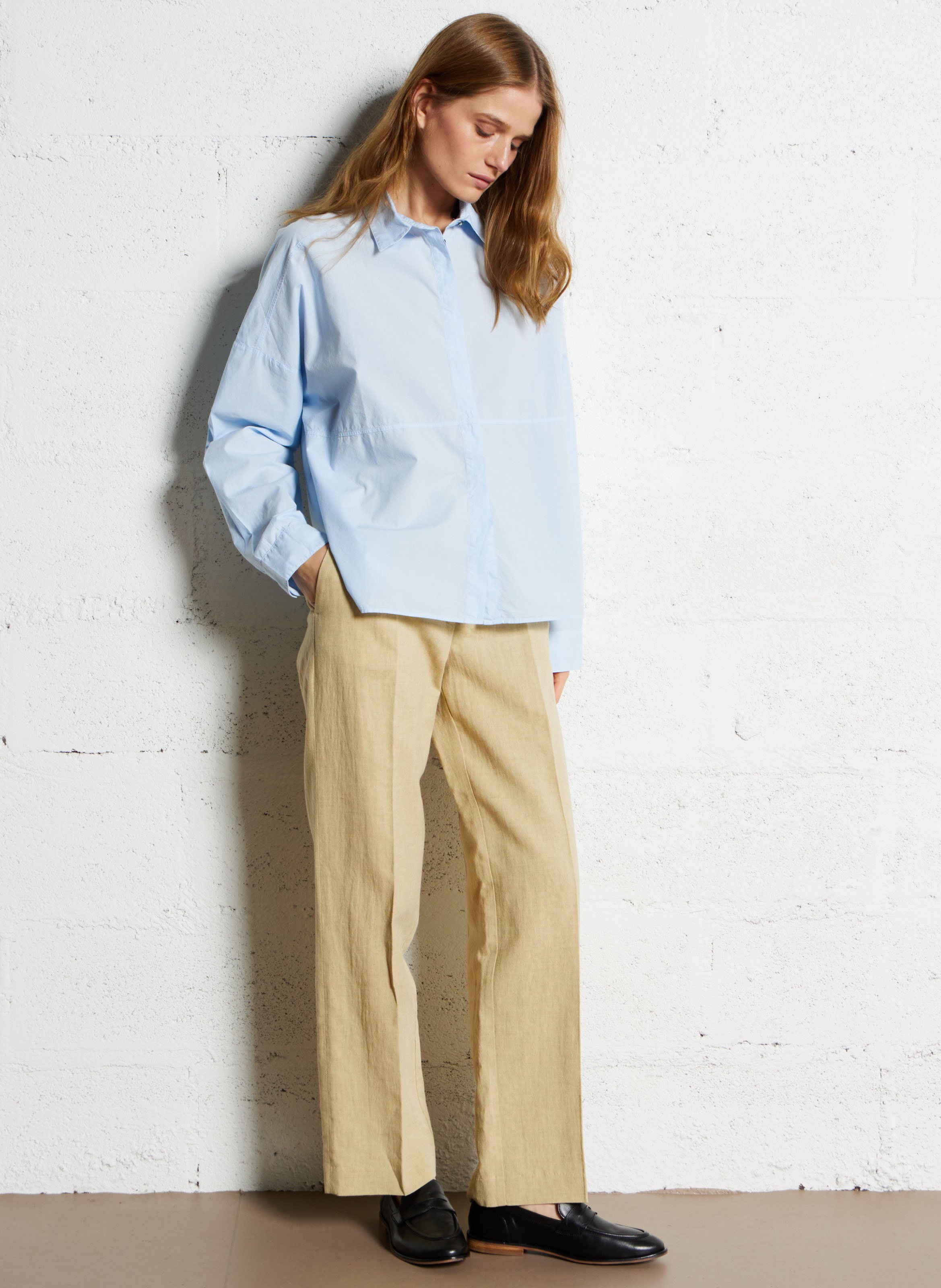 Chemise oversize en coton  POMANDERE Bleu