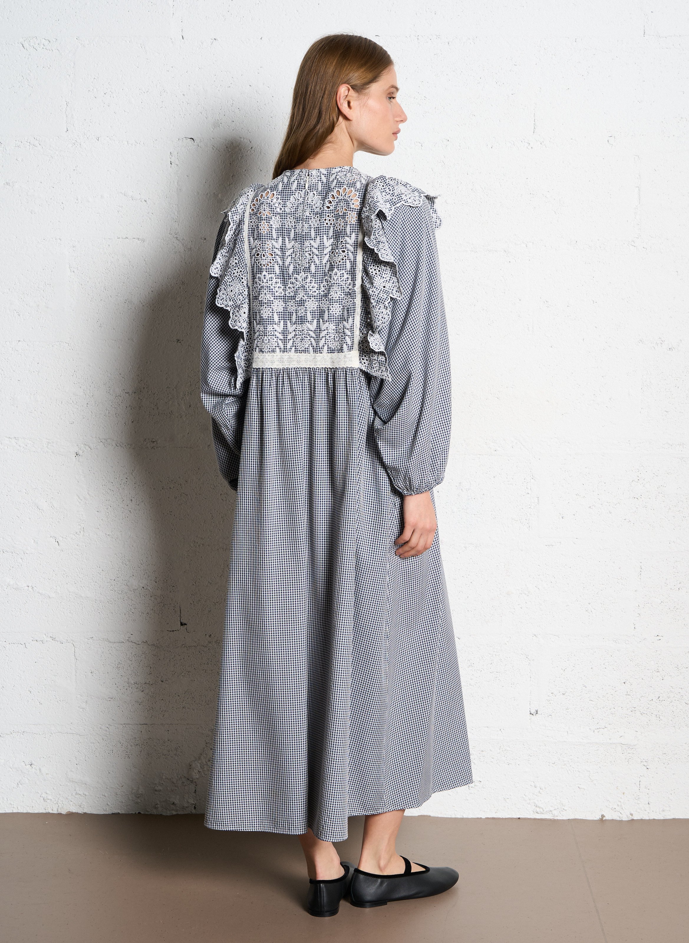 Robe longue brodée imprimée MAX MARA WEEK END Bleu