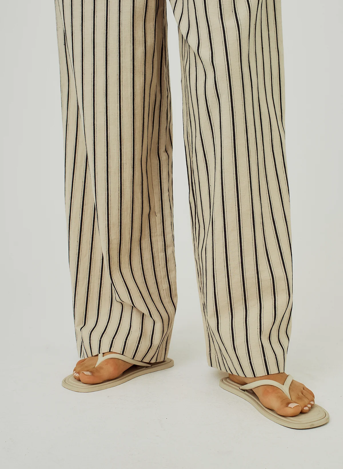 Straight striped cotton pants NORR Black