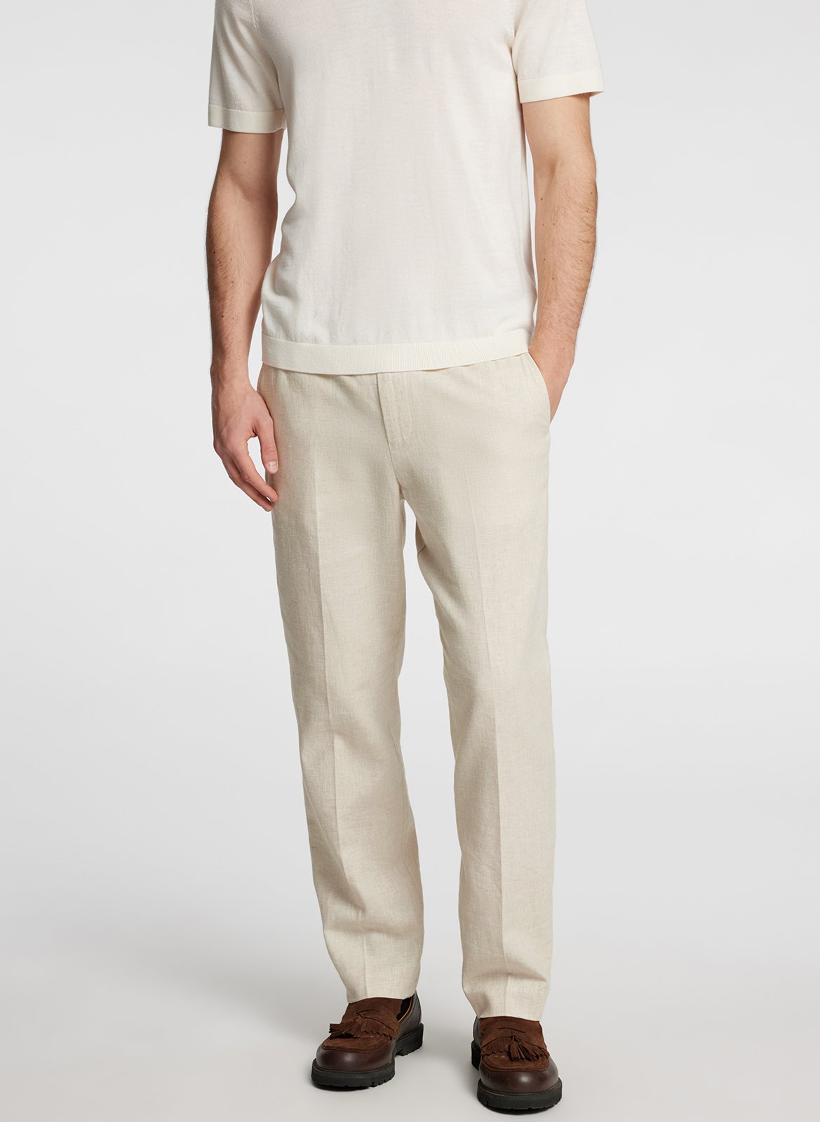 Pleated trousers SELECTED Beige