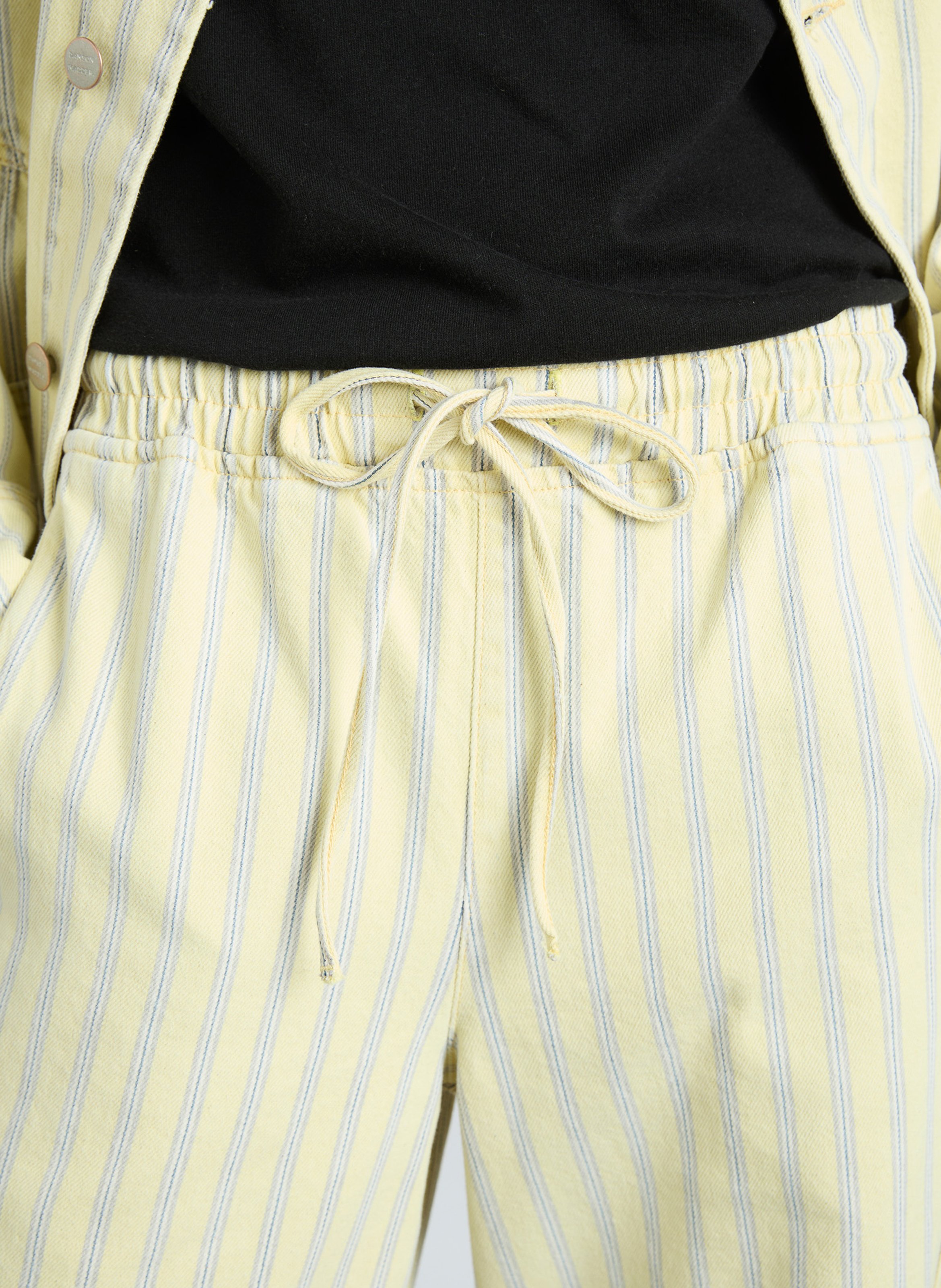 Straight striped organic cotton trousers DAMSON MADDER Yellow