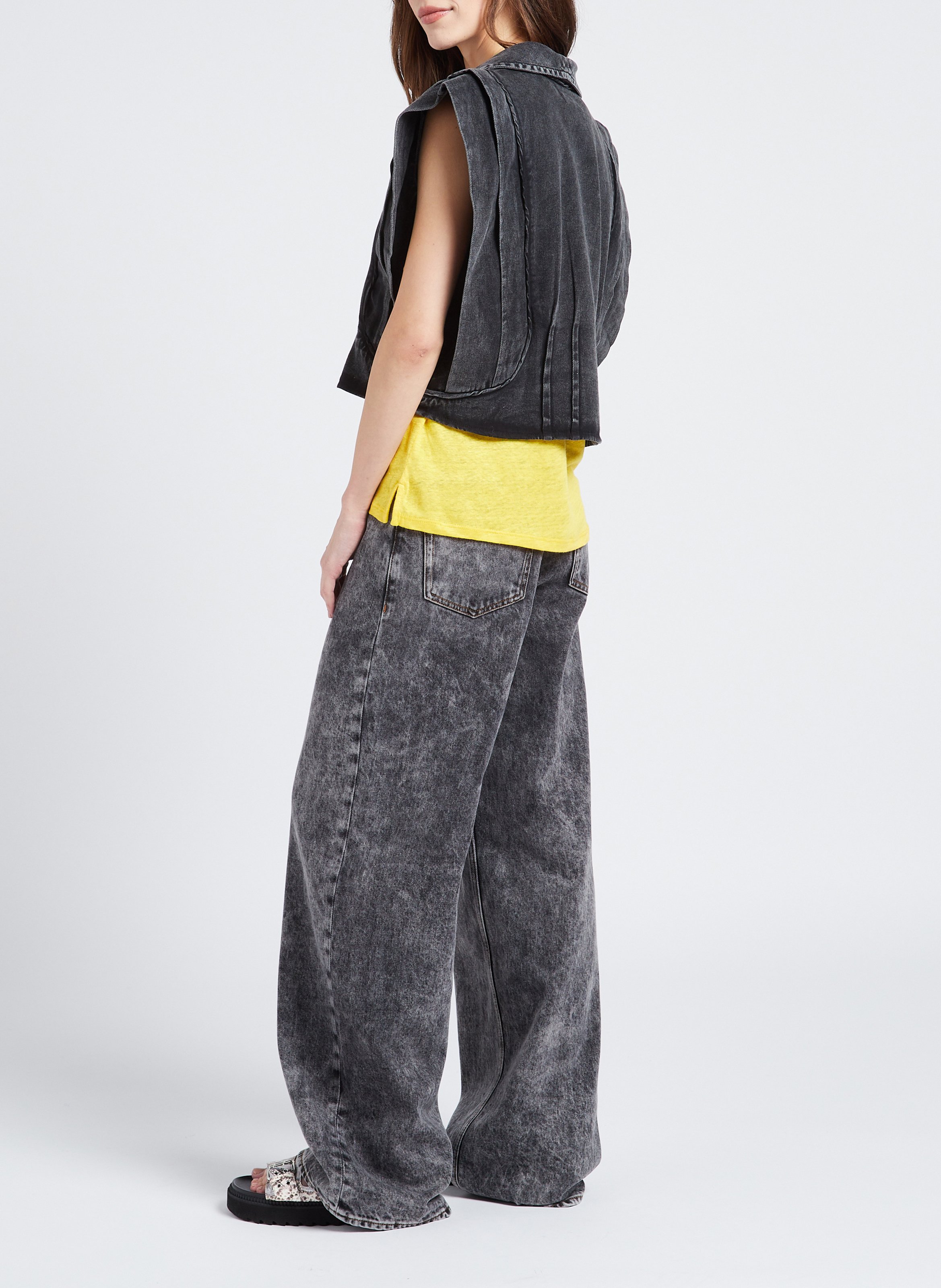 Veste col V en coton  BY BAR Noir