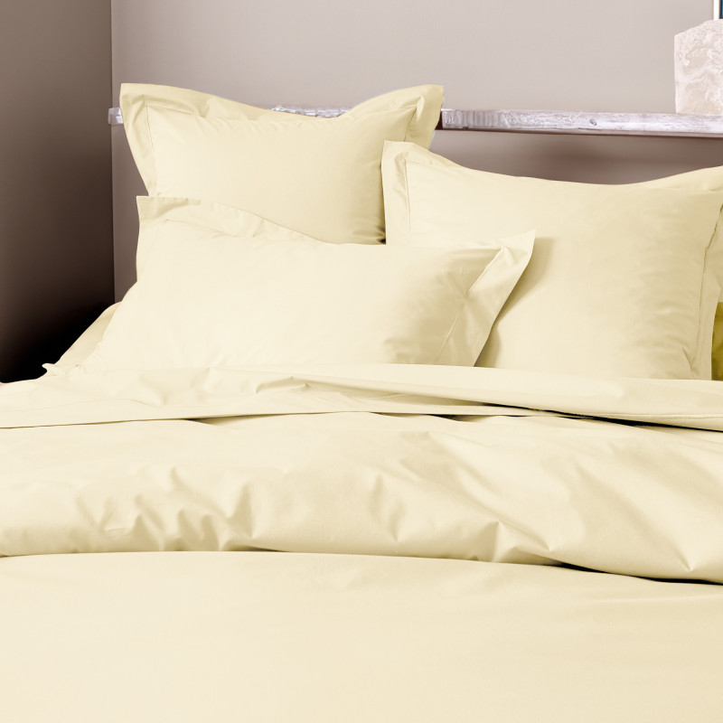 Combed cotton percale flat sheet "Julian" all sizes pure cotton COTON PUR Beige