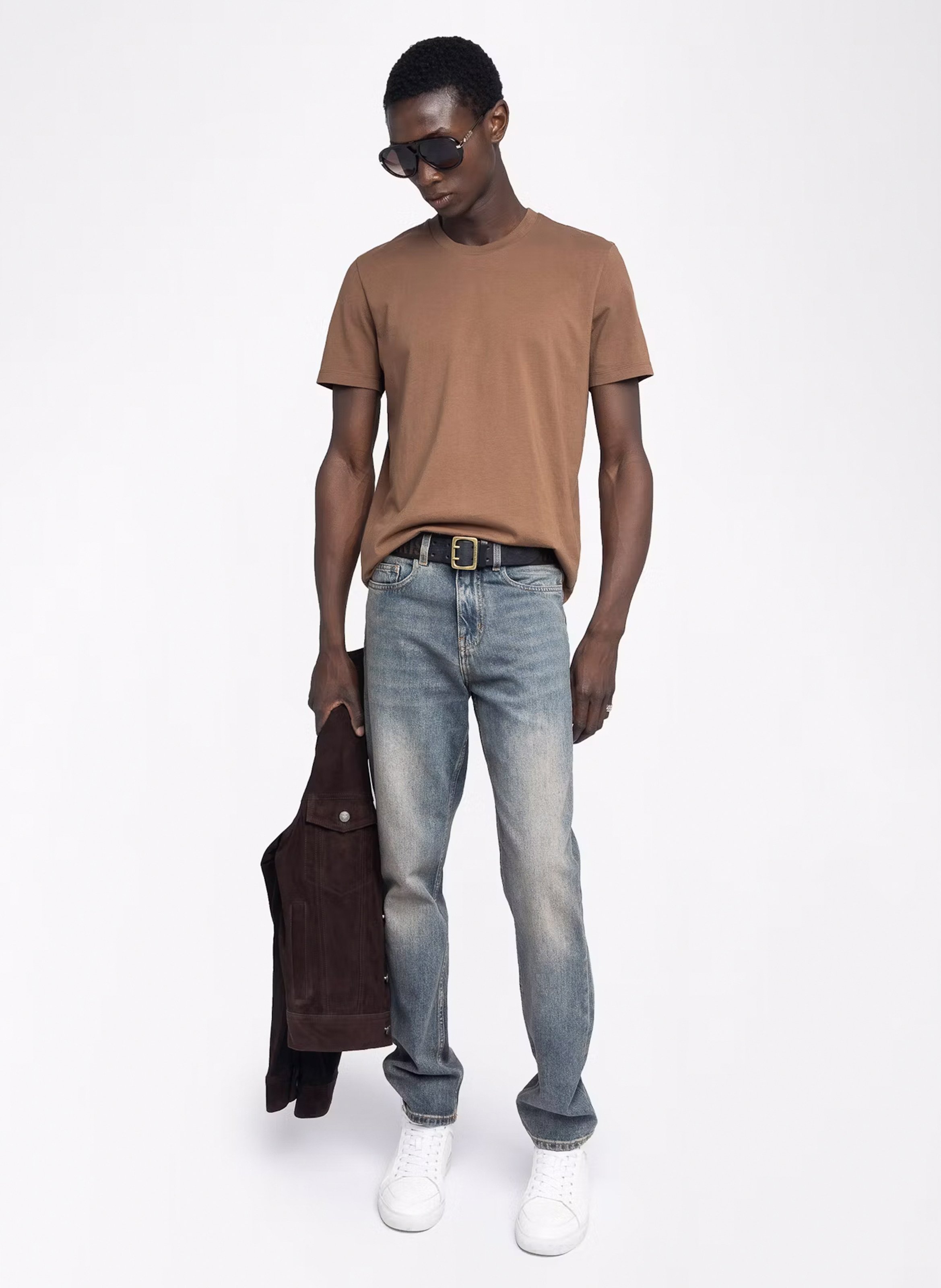 Tee-shirt droit en coton ZADIG&amp;VOLTAIRE Marron