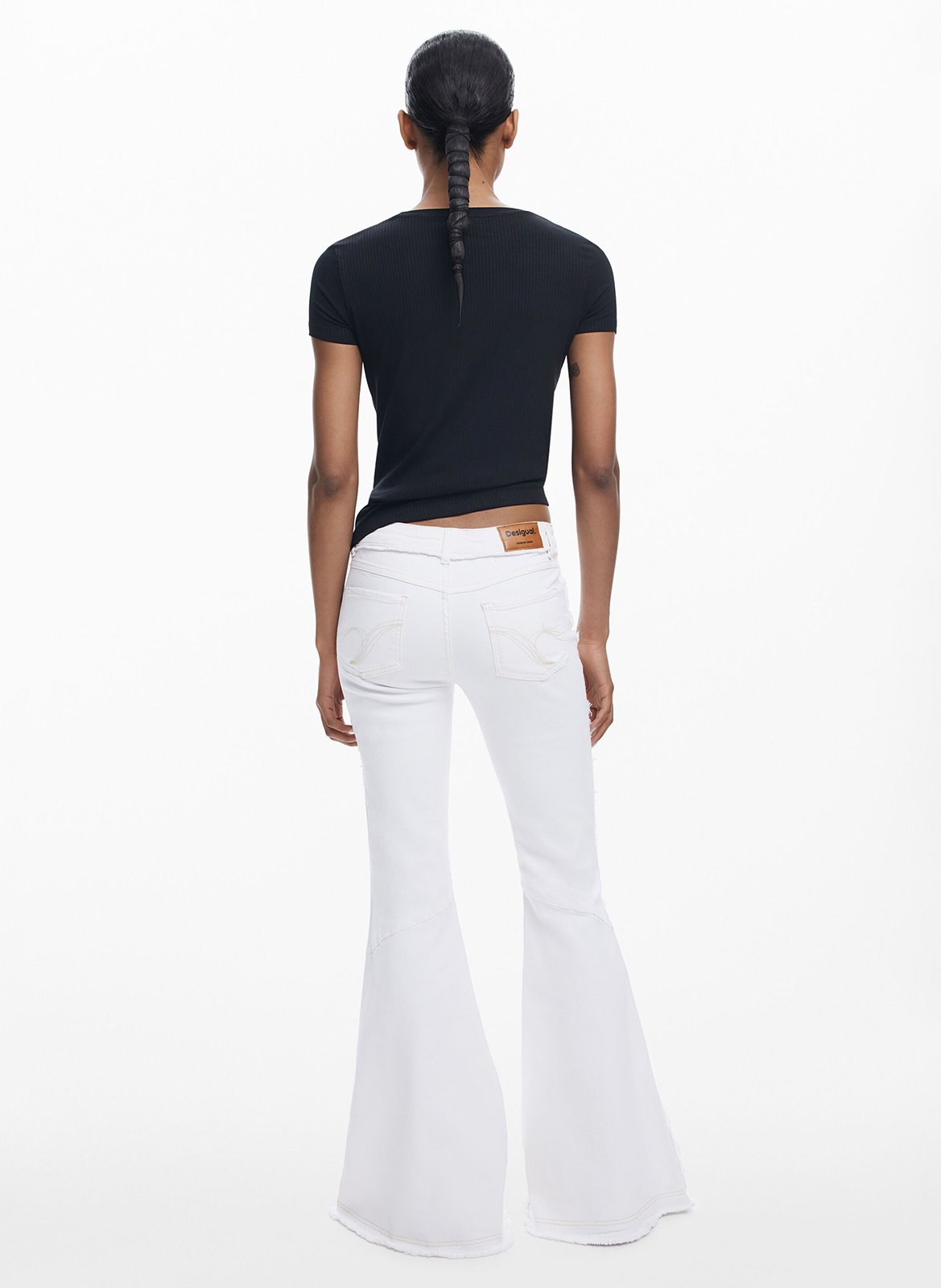 Jean patte d'eph en coton mélangé DESIGUAL Blanc