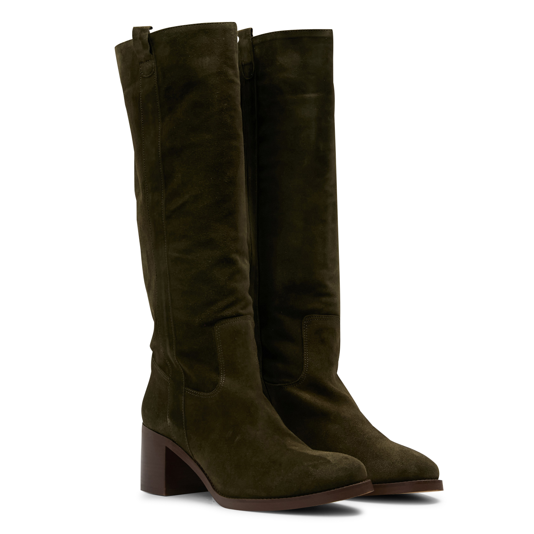 Heeled suede boots LA FEE MARABOUTEE Green