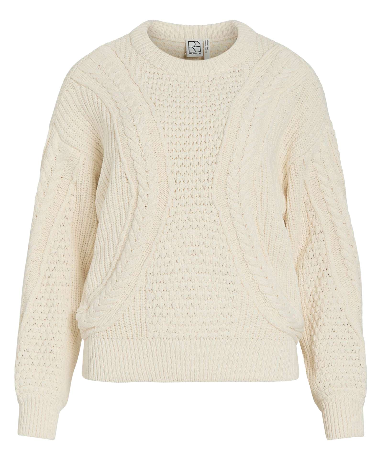 Cotton and wool sleeveless sweater with lacing ROUGE EDIT Beige