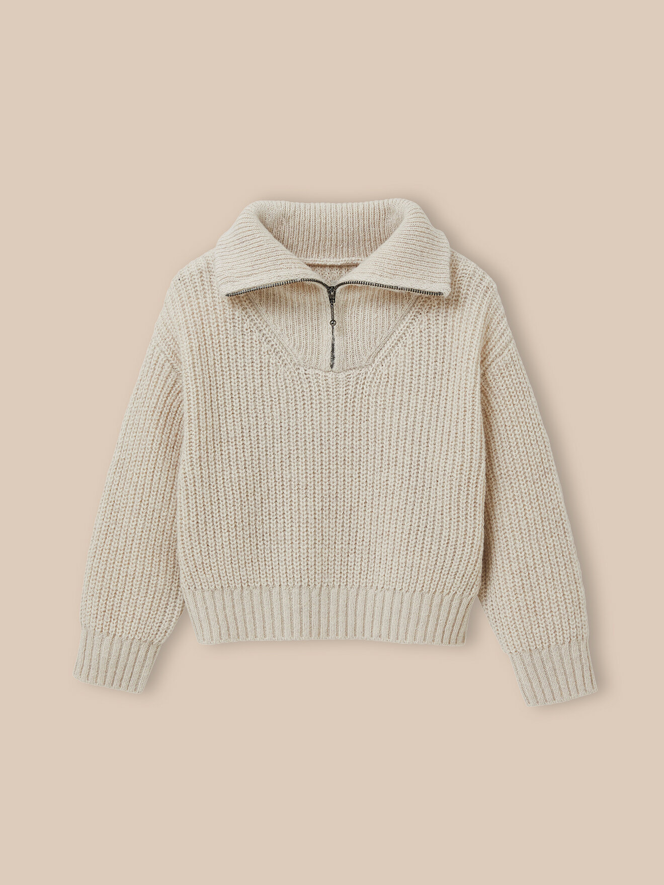Trucker-style sweater CYRILLUS White