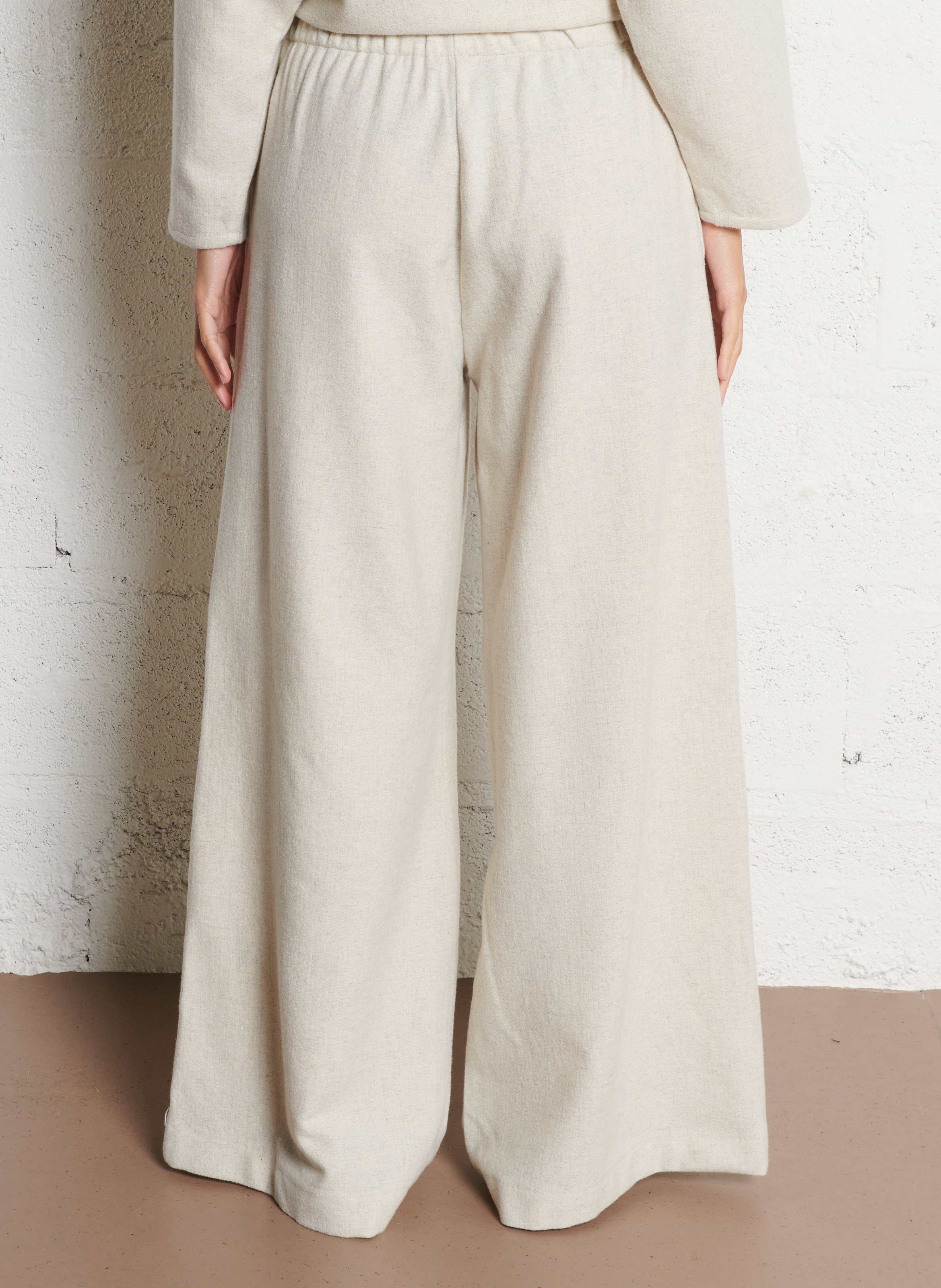 Pantalon large en laine mélangée MASSCOB Argent