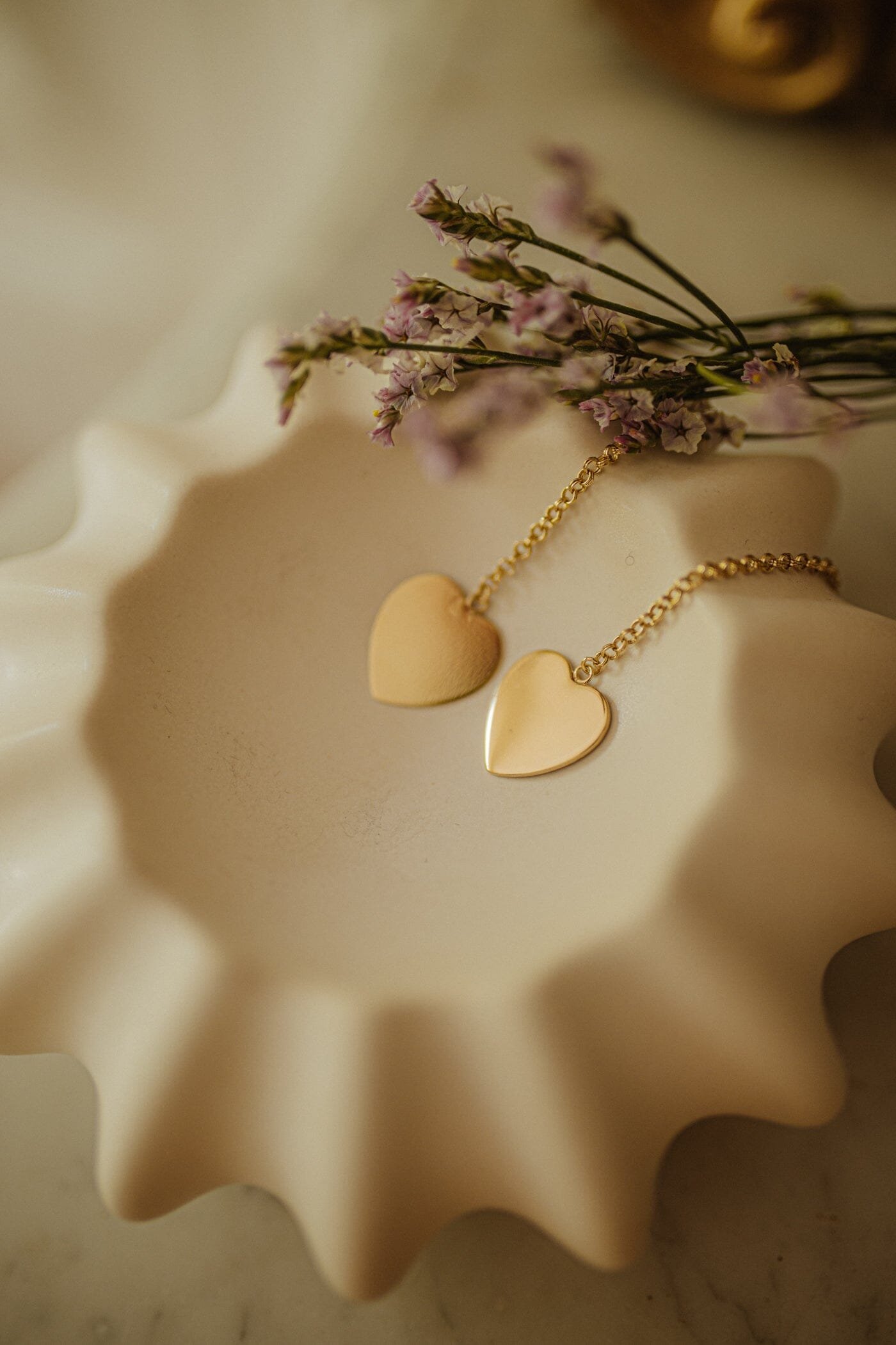 Silver-plated heart pendant earrings MONSIEUR SIMONE Golden