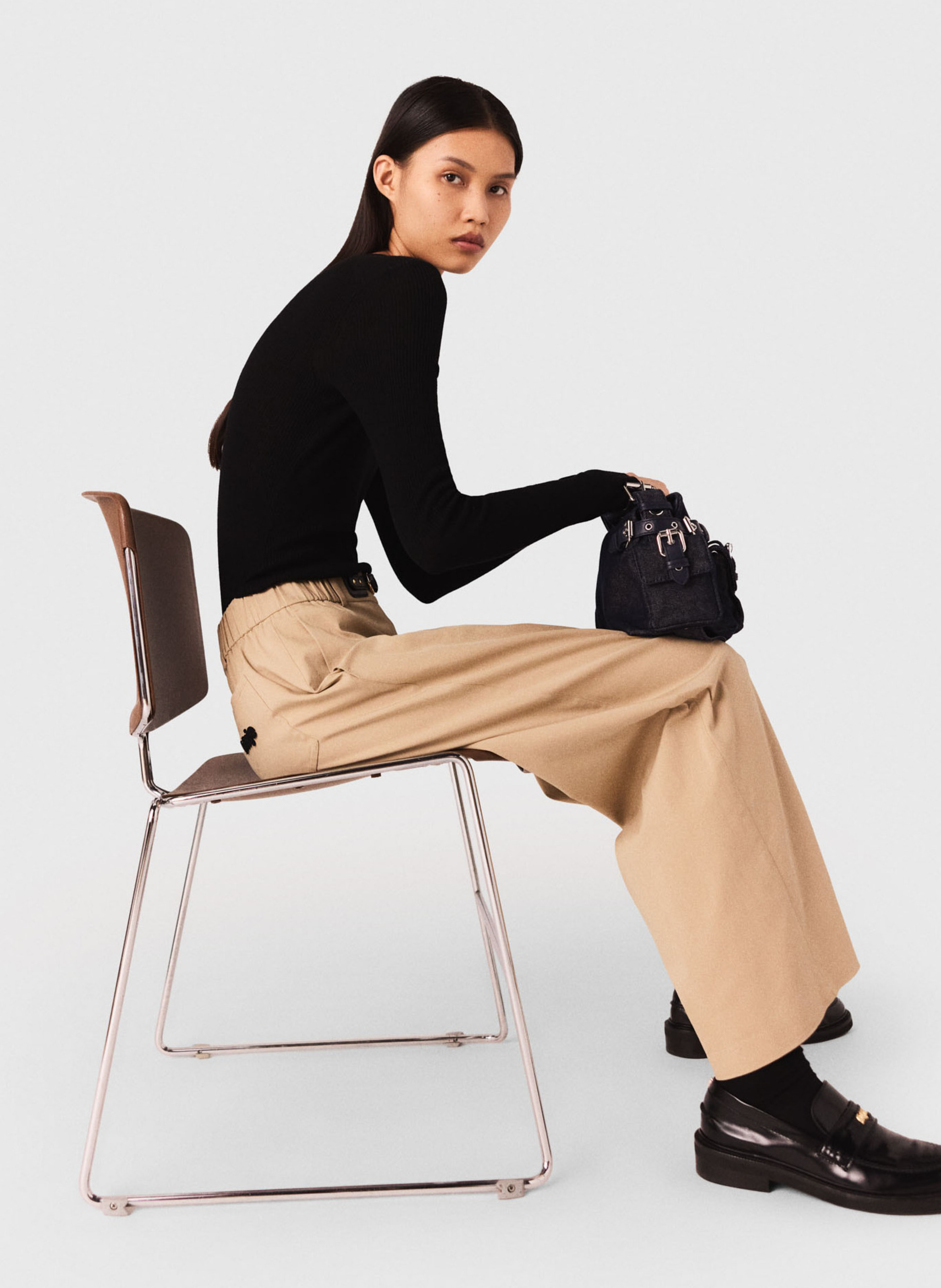 Chino van katoenmix MAJE Beige