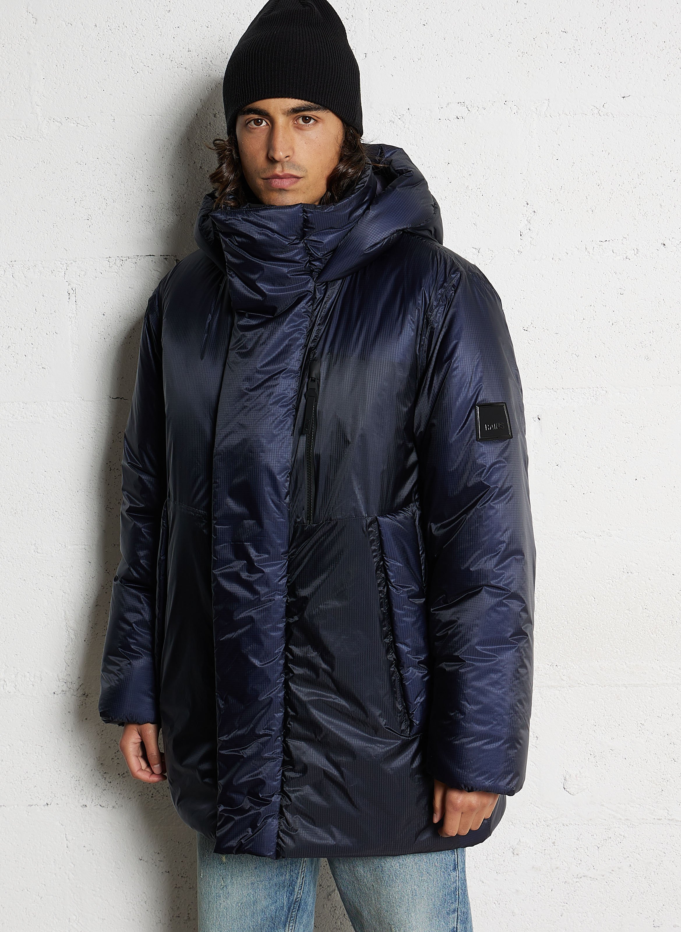 Doudoune oversize col montant RAINS Bleu