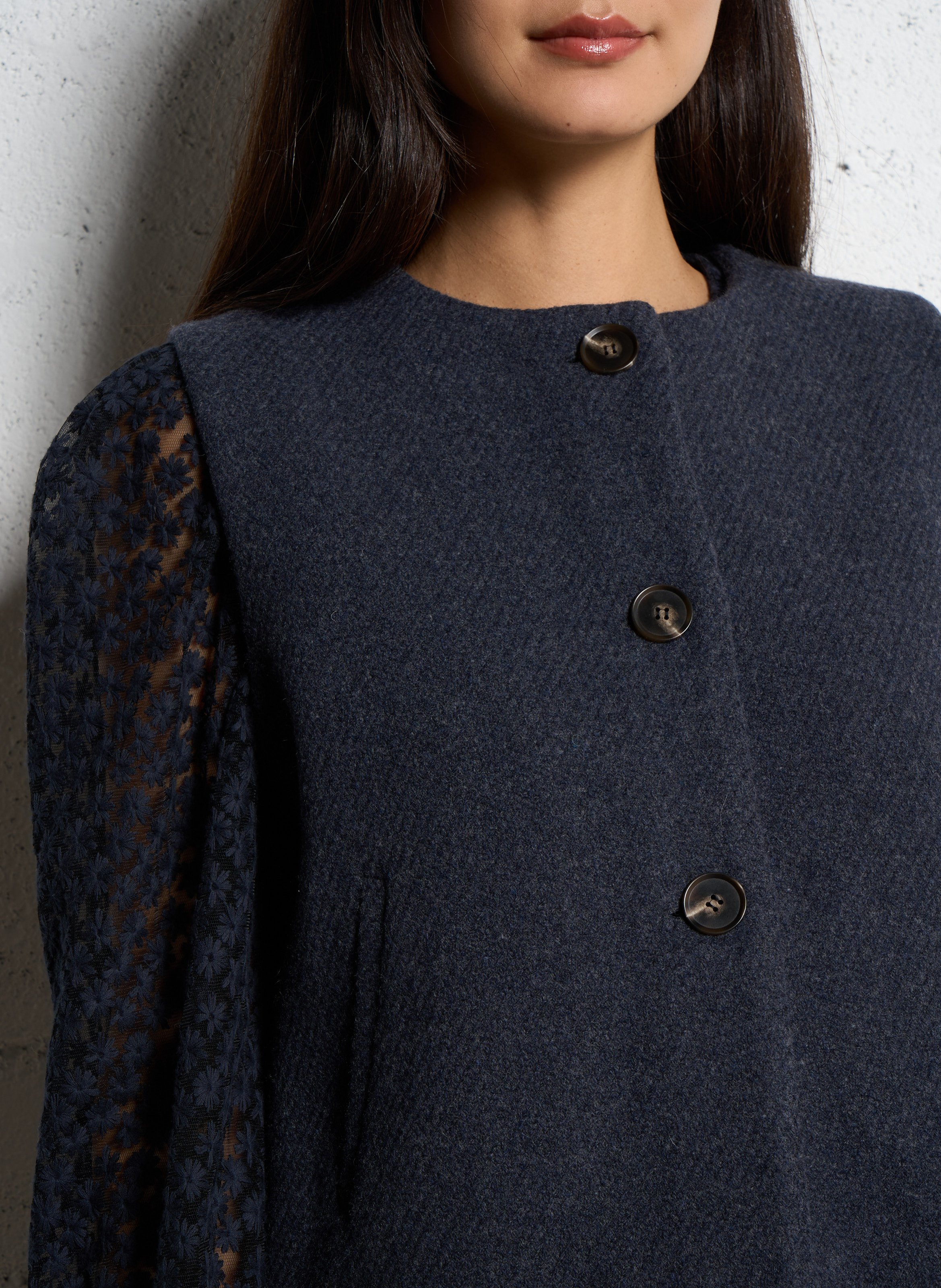 Veste ample en laine mélangée MAISON 123 Gris