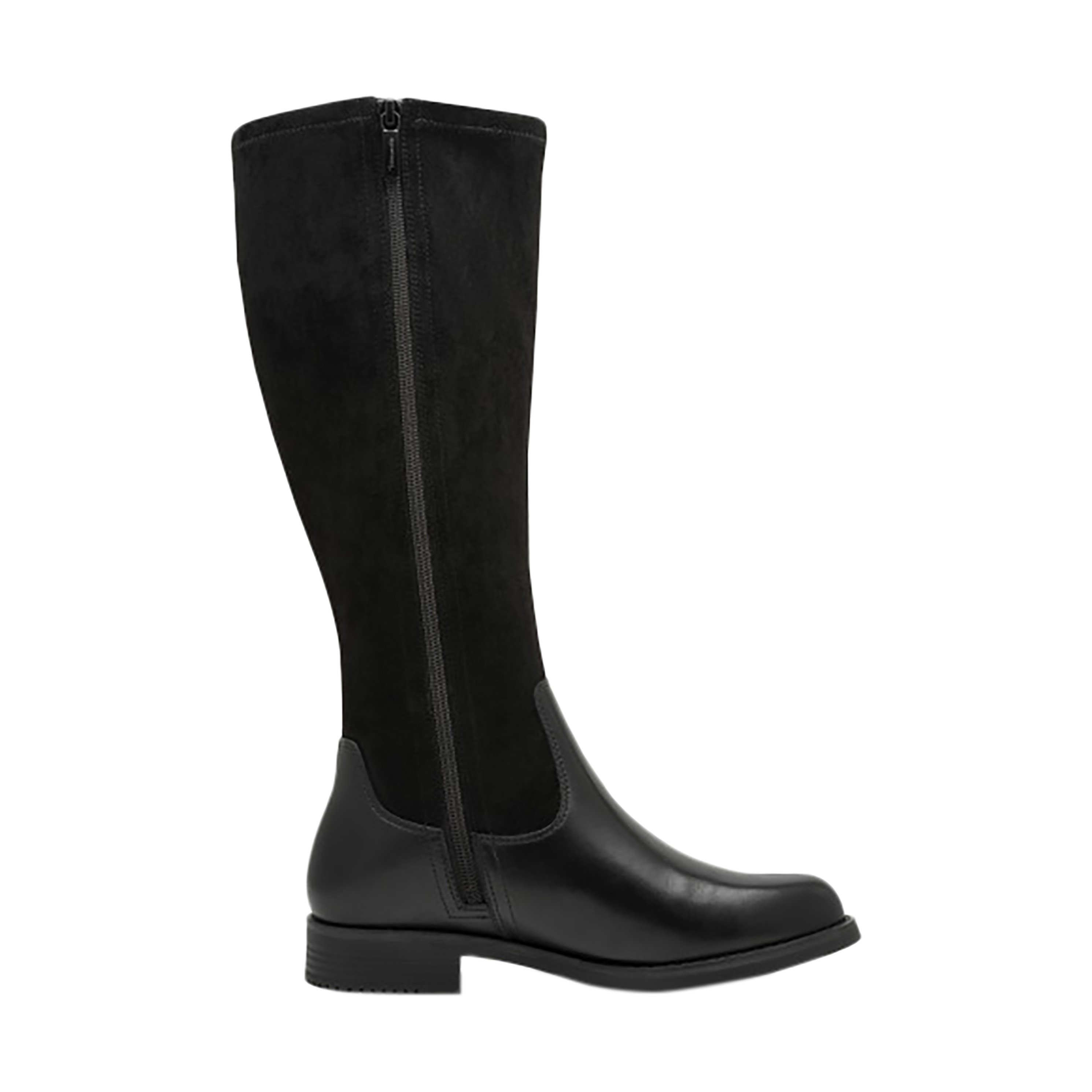 Comfort leather flat boots TAMARIS Black