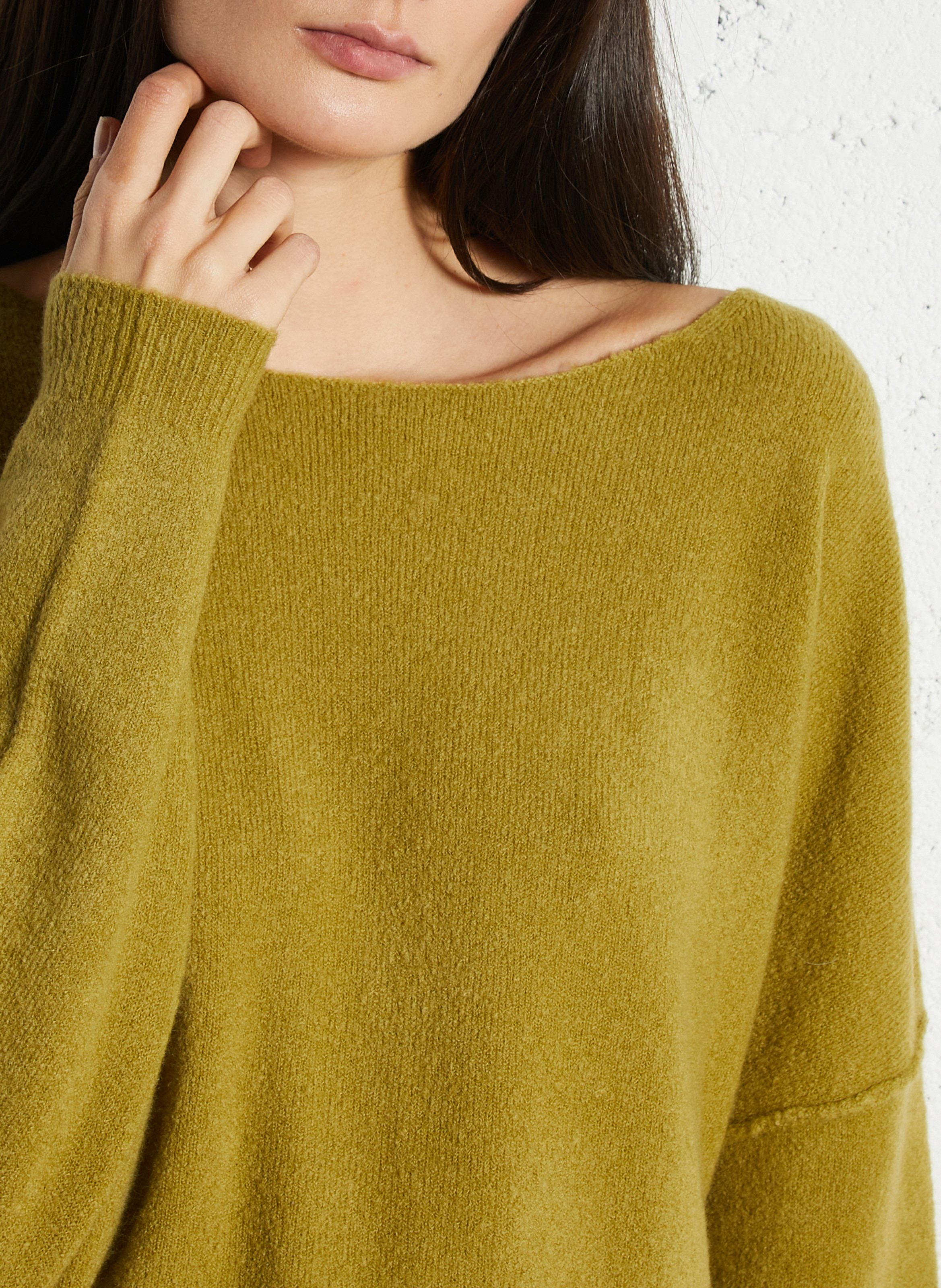 Pull col bateau en laine mélangée AMERICAN VINTAGE Vert