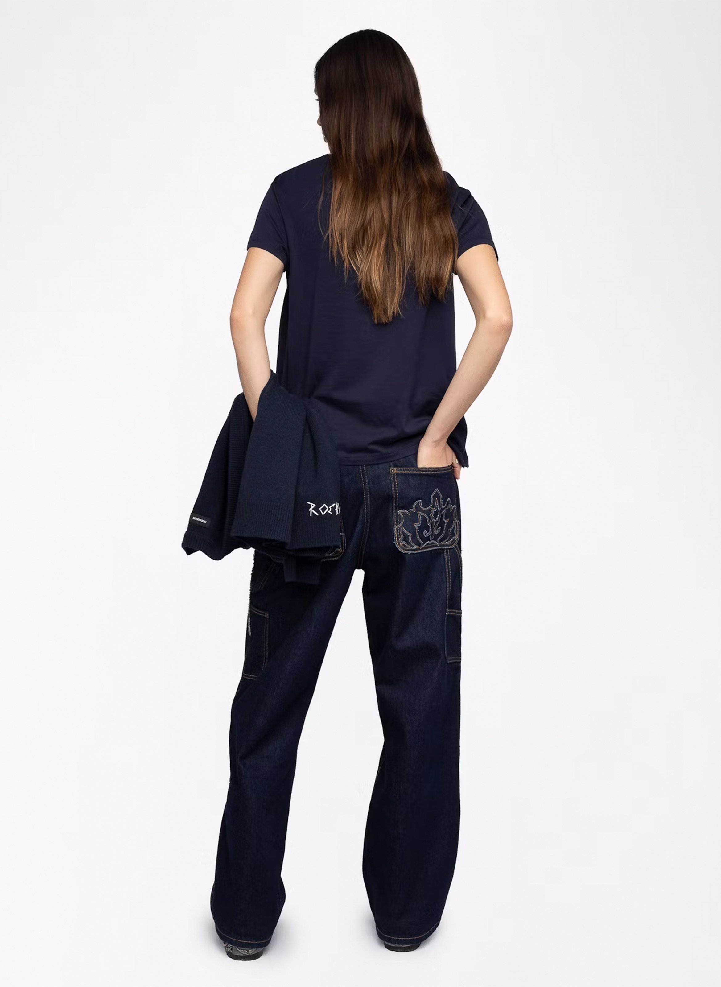 Tee-shirt droit col rond en coton ZADIG&VOLTAIRE Bleu