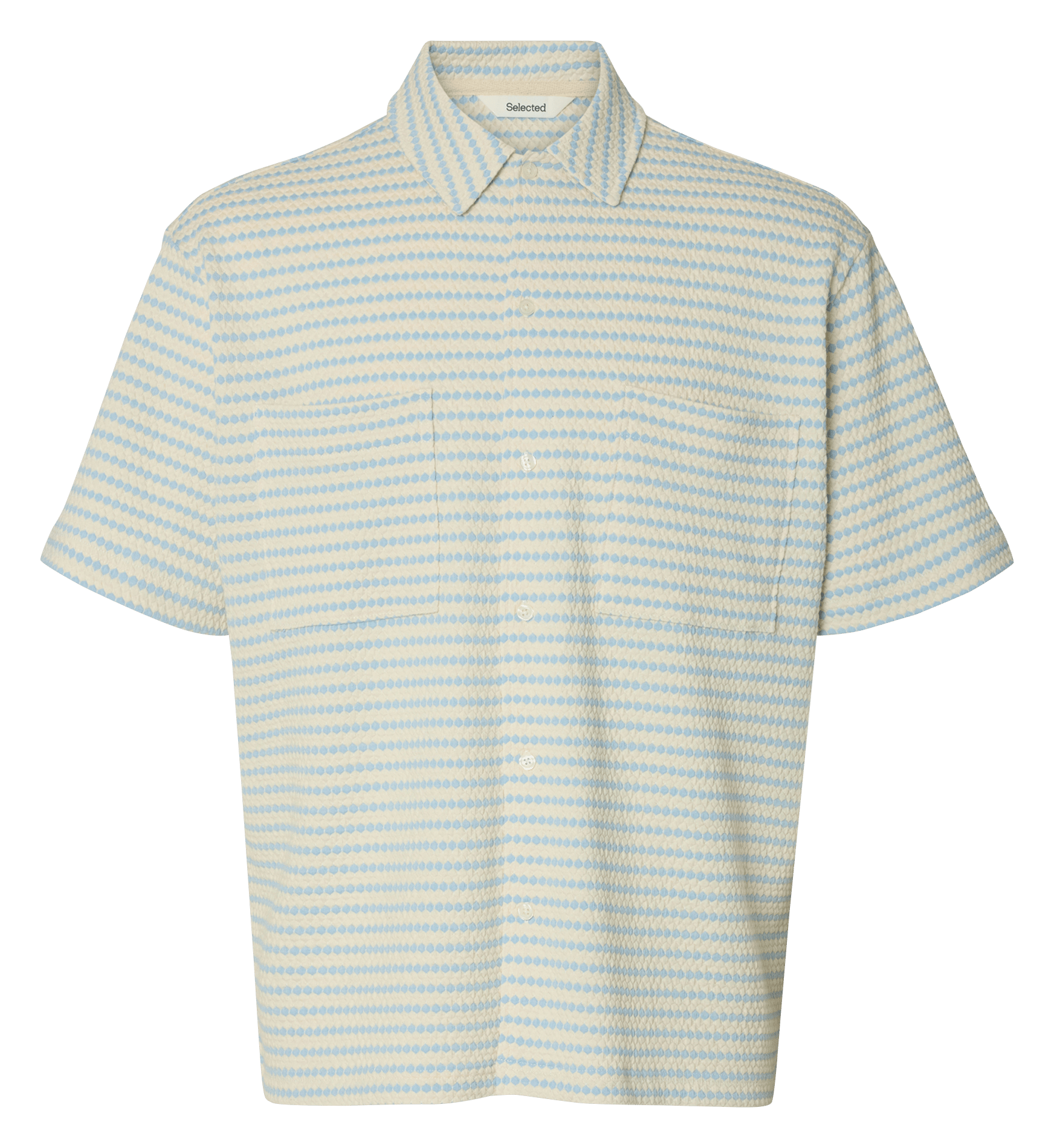 Regular-Fit-Hemd aus strukturierter Bio-Baumwolle SELECTED Beige