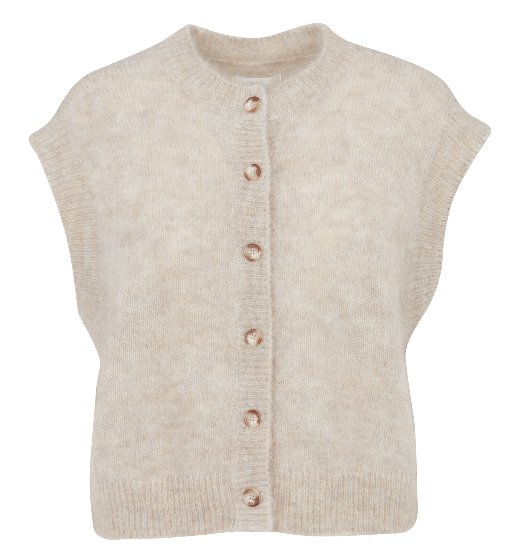 Oversized round neck wool blend vest DES PETITS HAUTS