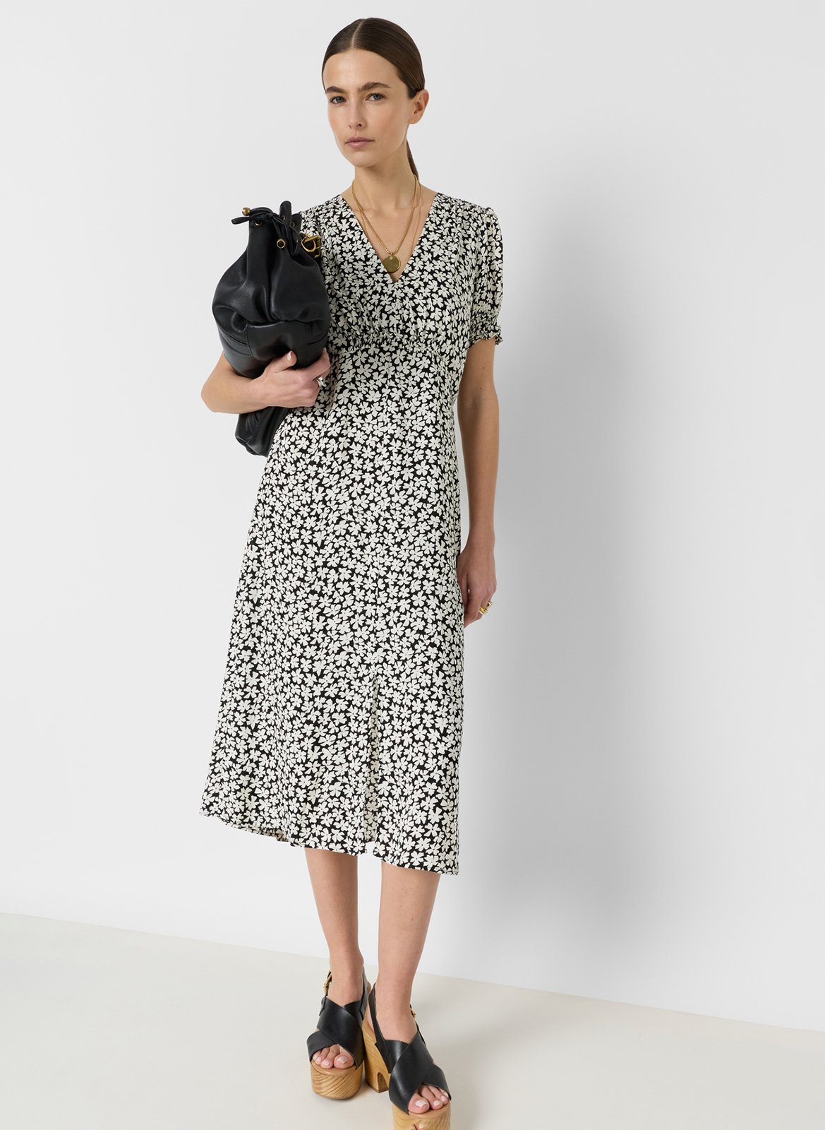 Halflange jurk met kraag GERARD DAREL Zwart