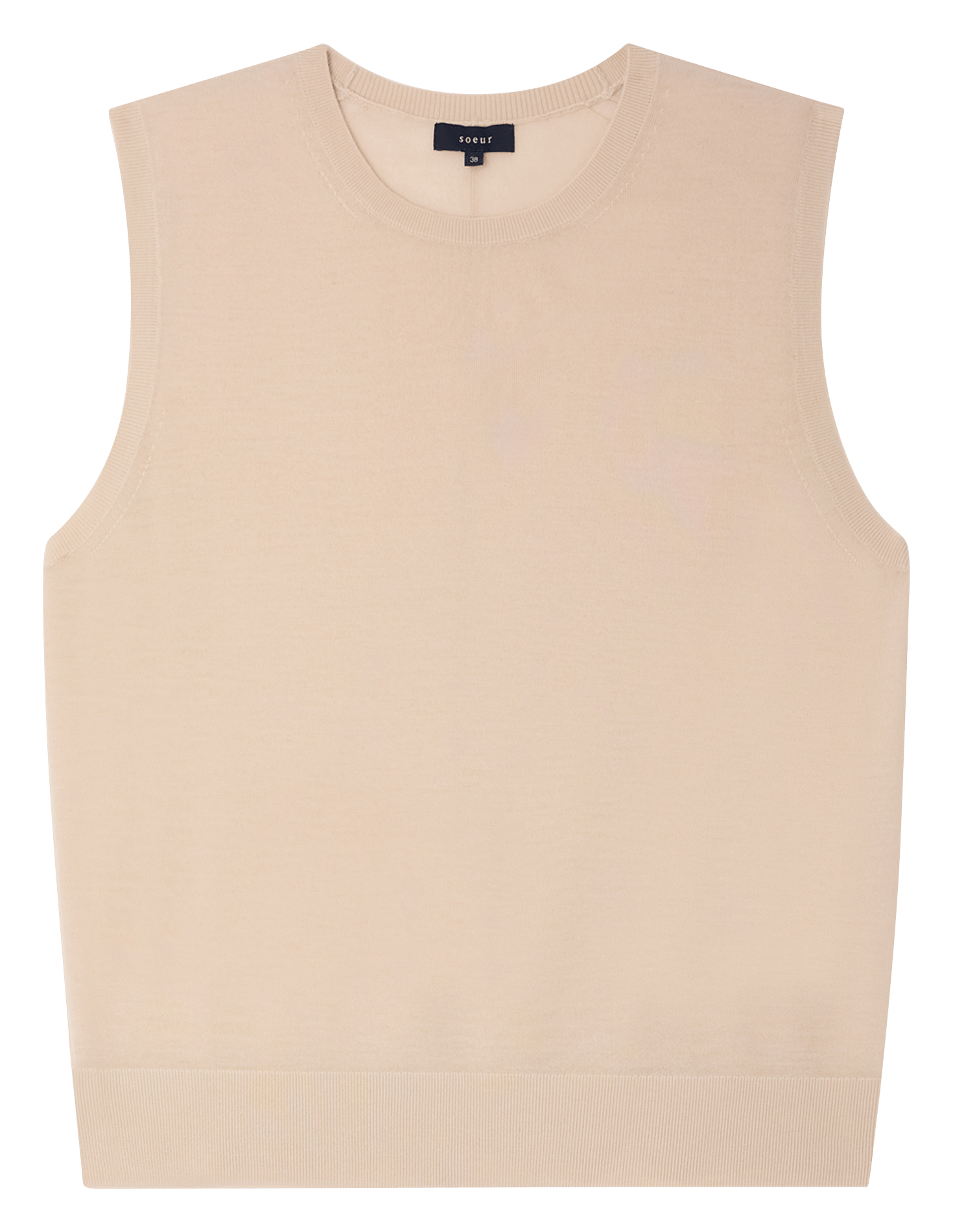 Sleeveless straight wool sweater SOEUR Pink