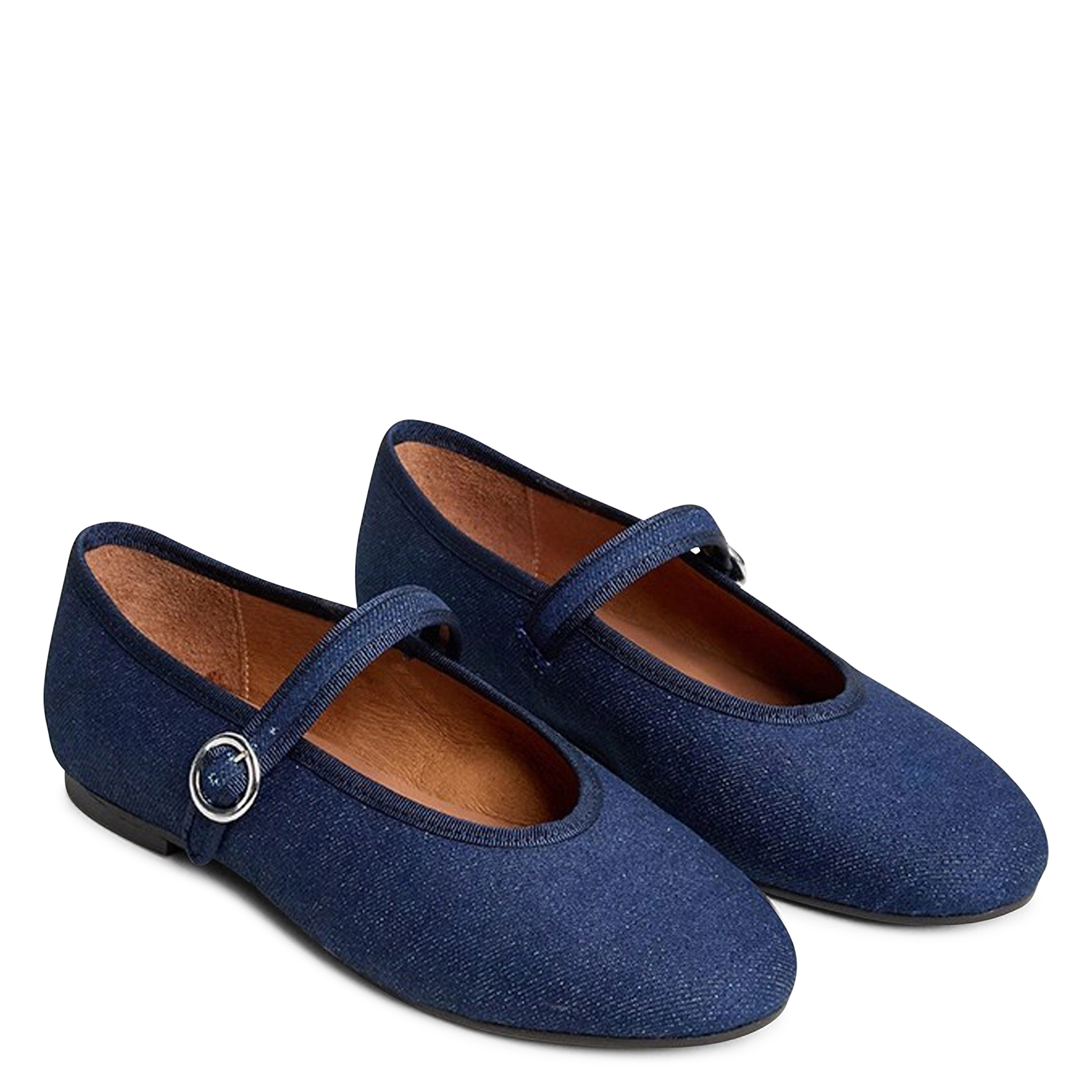 Denim ankle-strap flats JONAK Blue