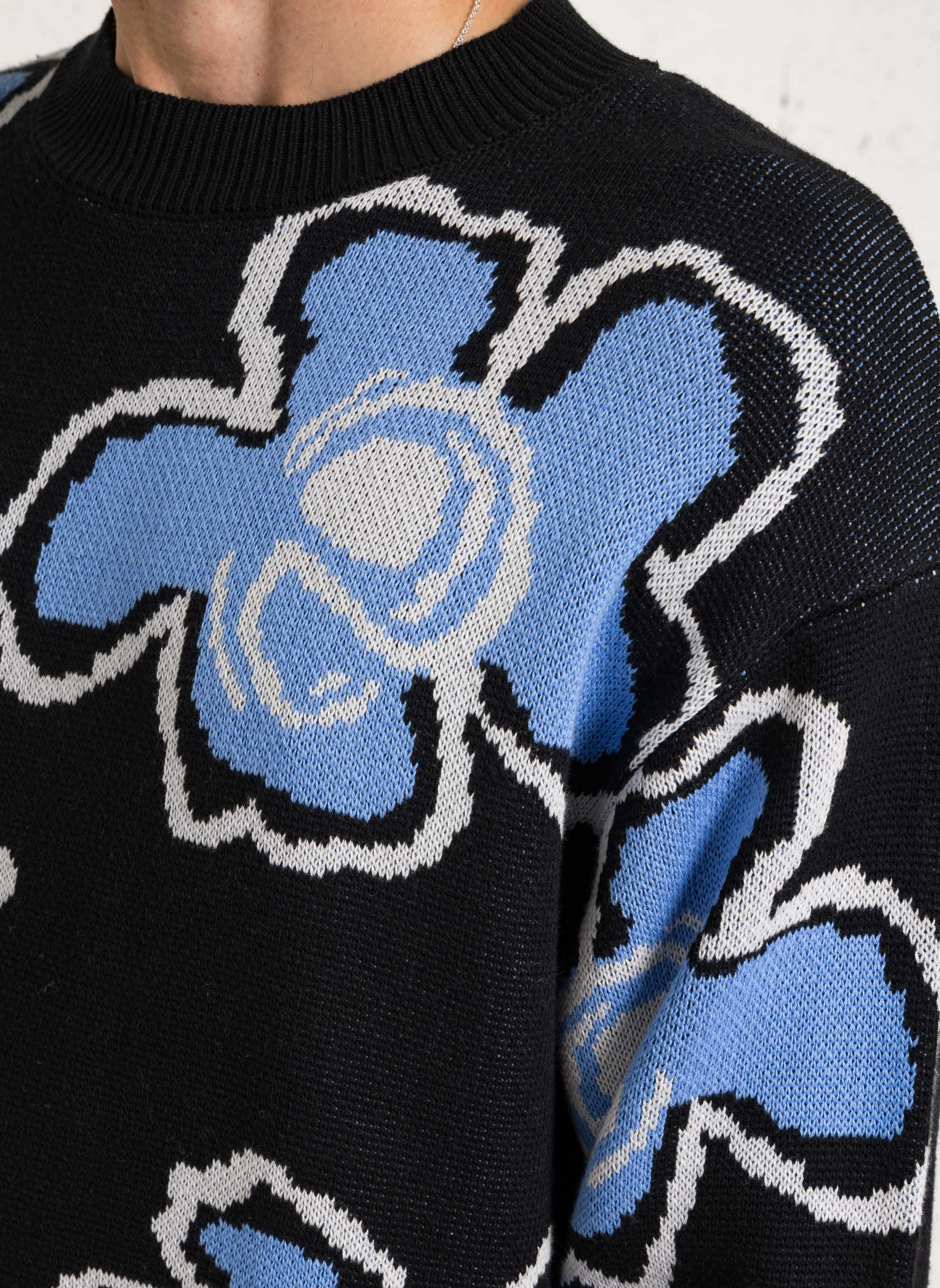 Colour block cotton sweater SOLID Black