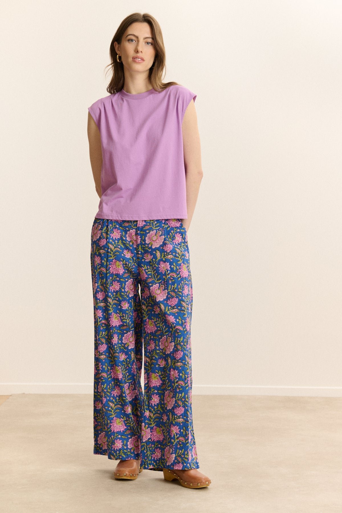 Solid sleeveless t-shirt GARANCE PARIS Purple