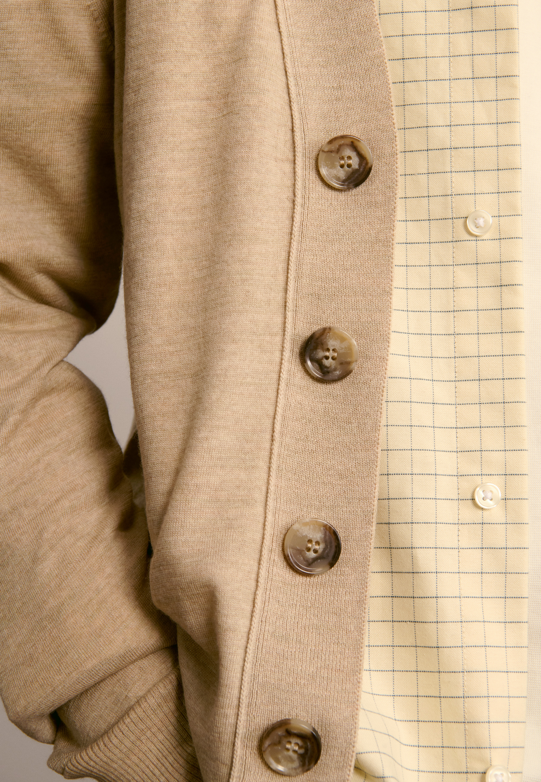 Merino wool cardigan MAISON MONTAGUT Beige