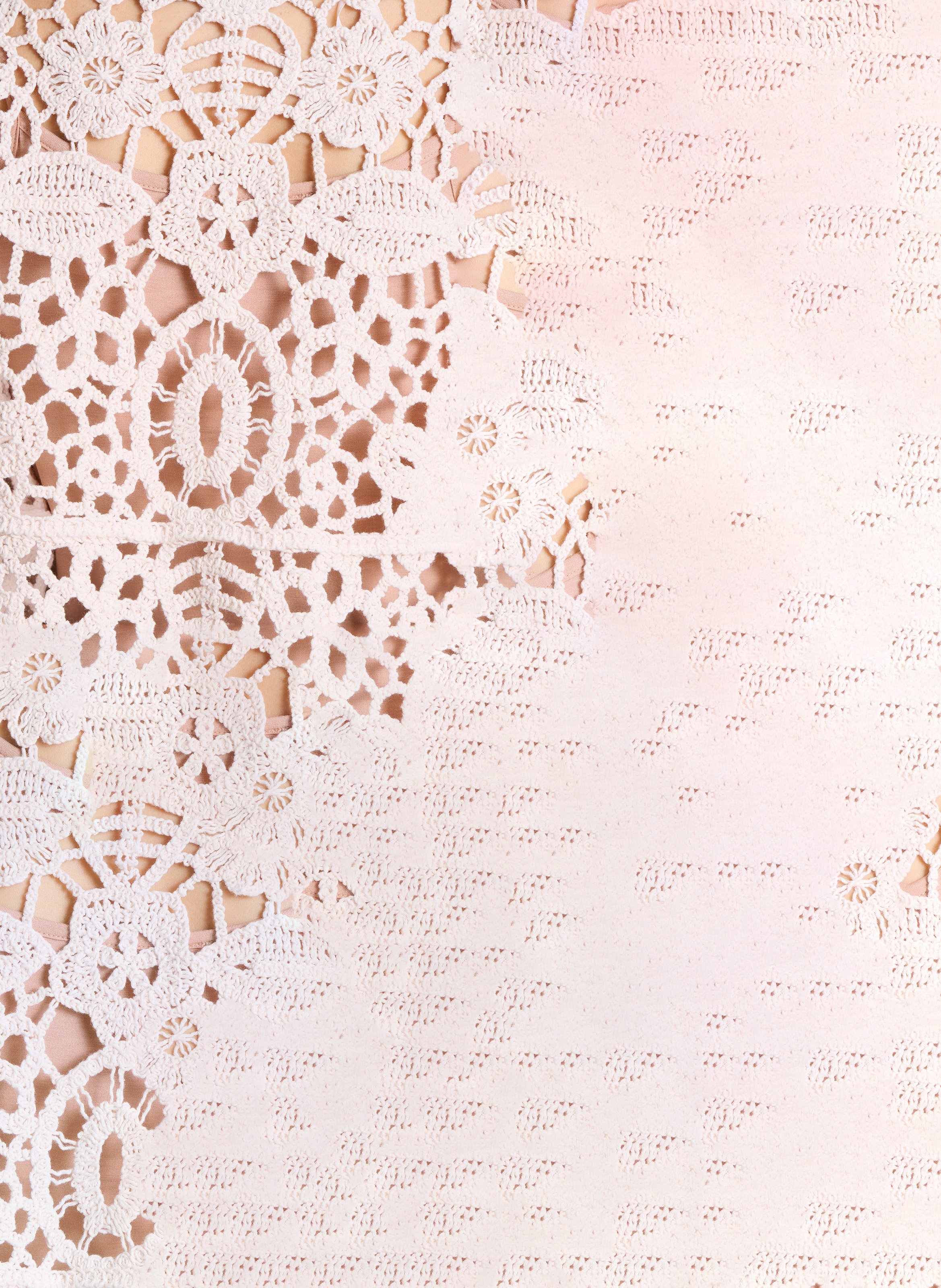 Gilet en crochet en coton bio LA FEE MARABOUTEE Blanc