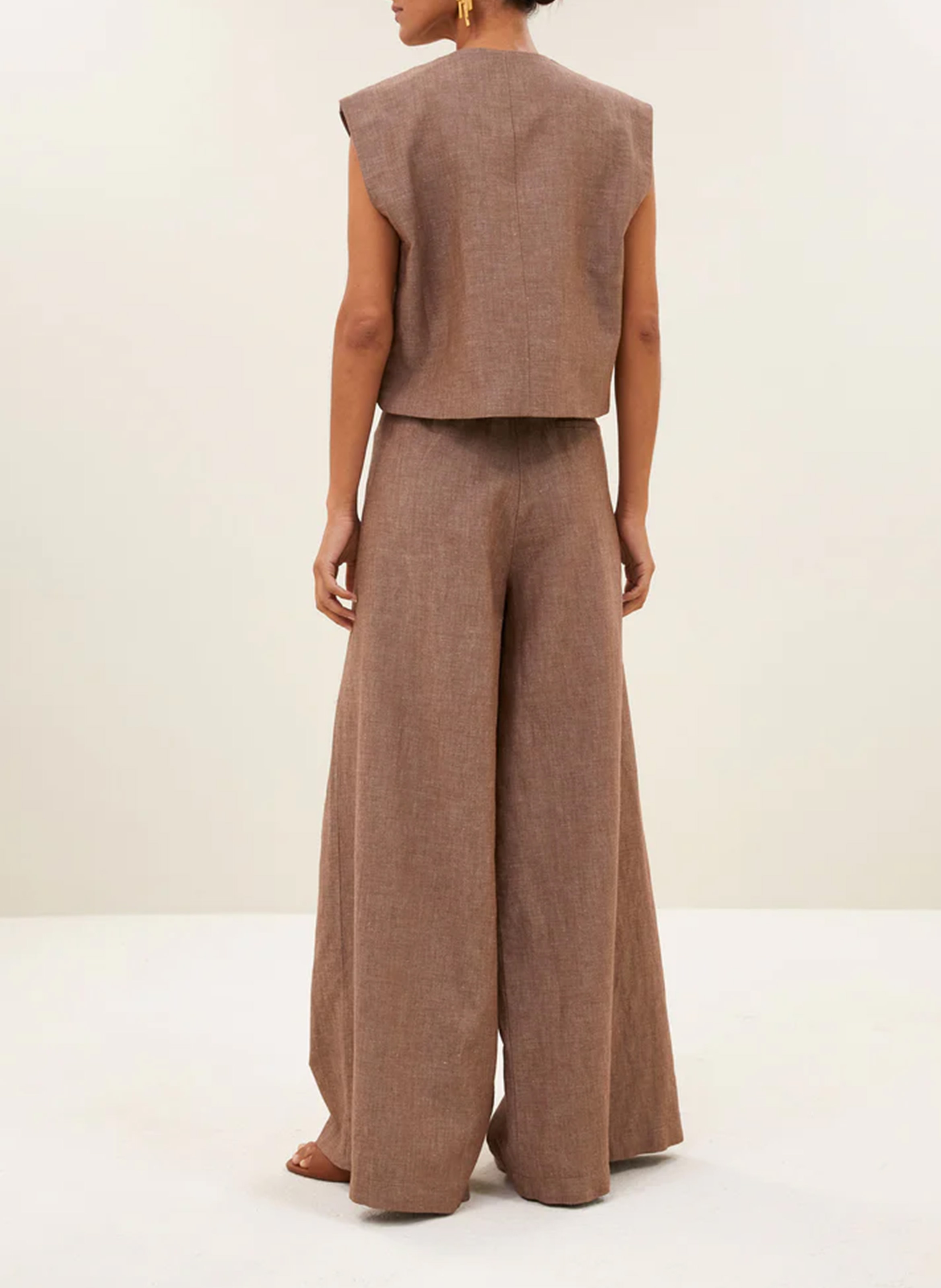 Blouse met ronde hals - katoenblend BY BAR Bruin