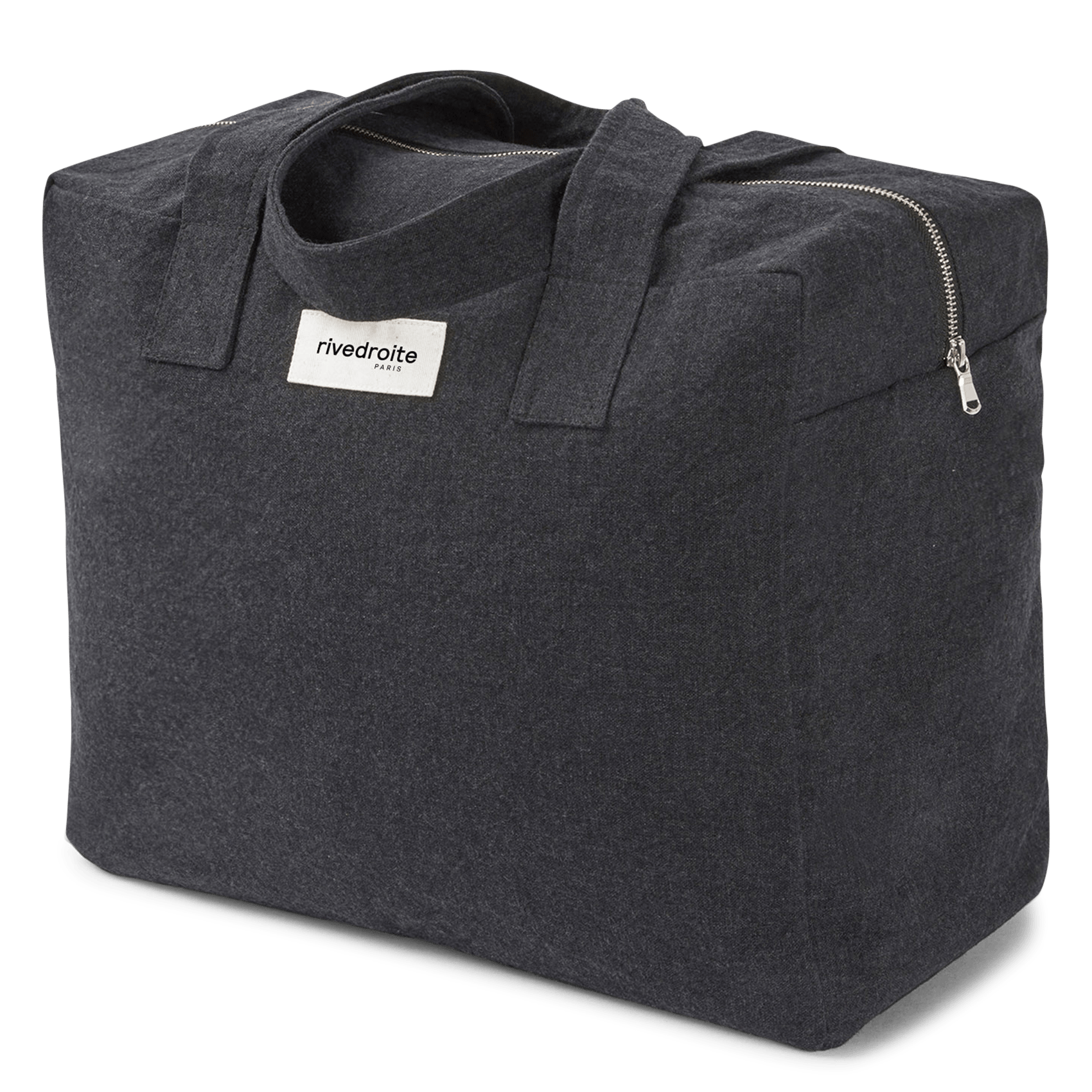 Sac week-end en coton recyclé mélangé RIVEDROITE PARIS Noir