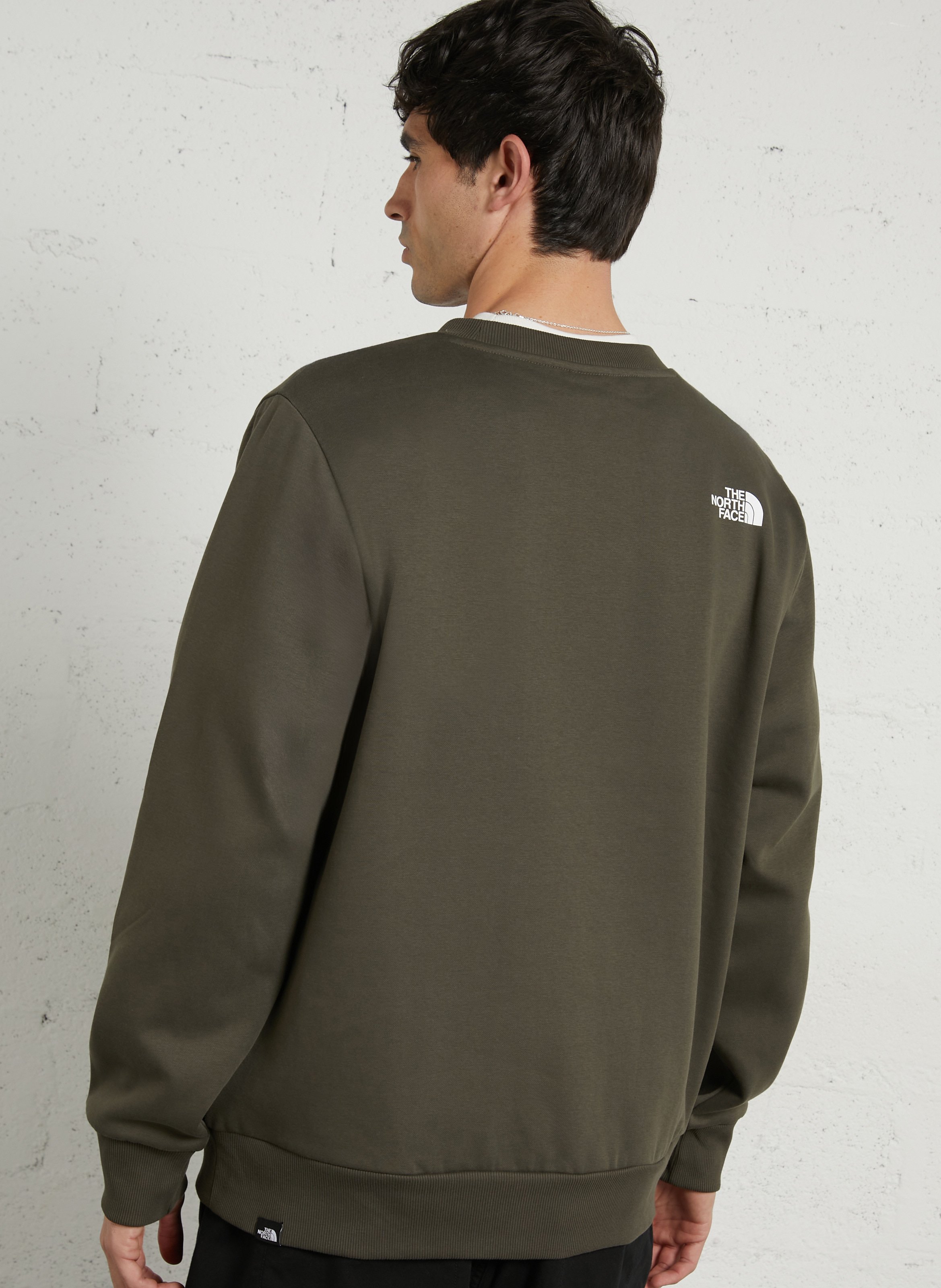 Sweat droit col rond sérigraphié en coton mélangé THE NORTH FACE Vert