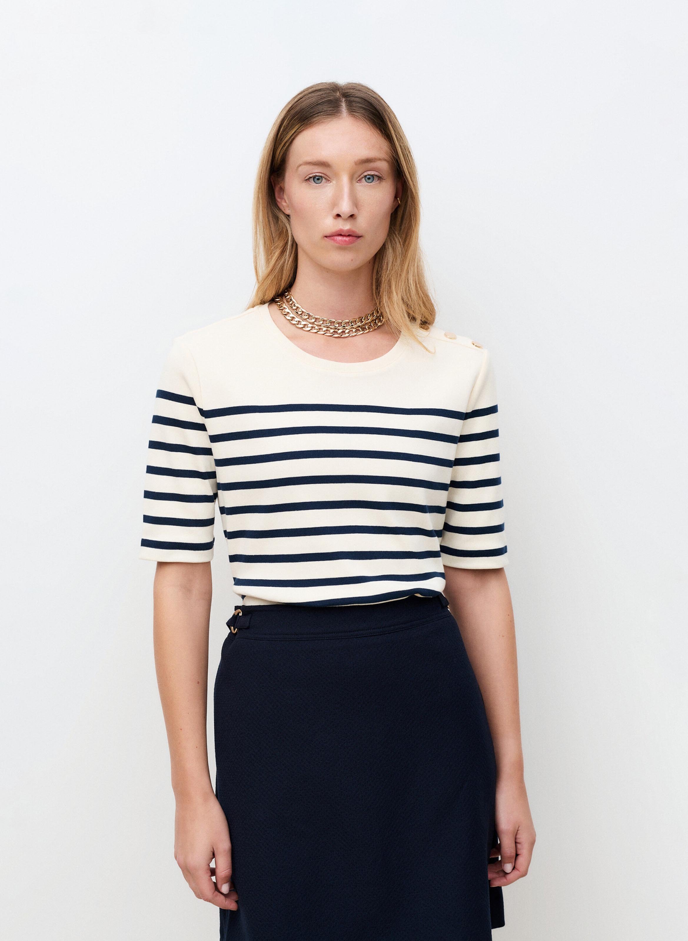 Camiseta con cuello redondo  CAROLL Beige