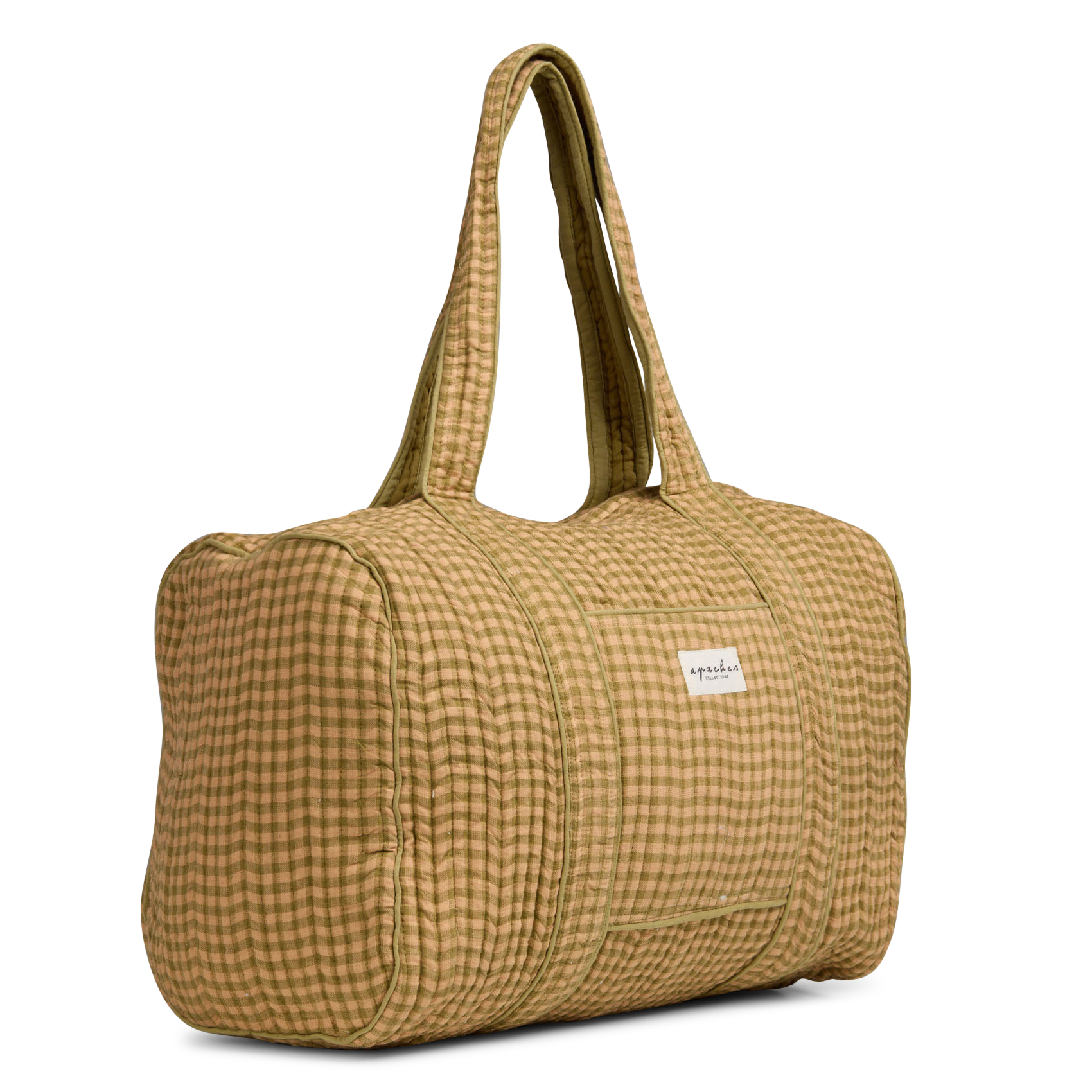 Sac à carreaux en coton matelassé APACHES COLLECTIONS Vert