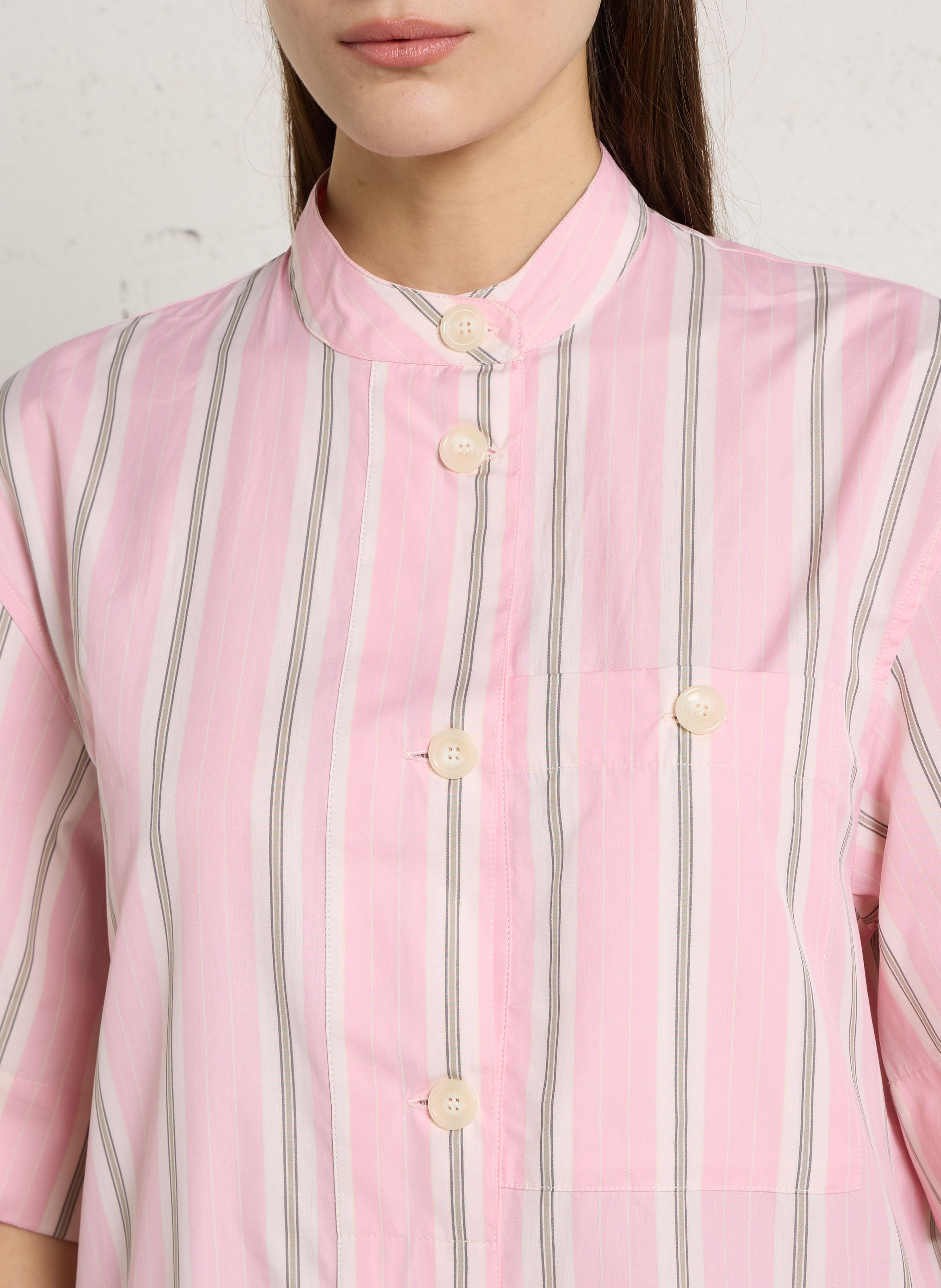 Langes Rundhalskleid aus Baumwolle. SOEUR Rosa