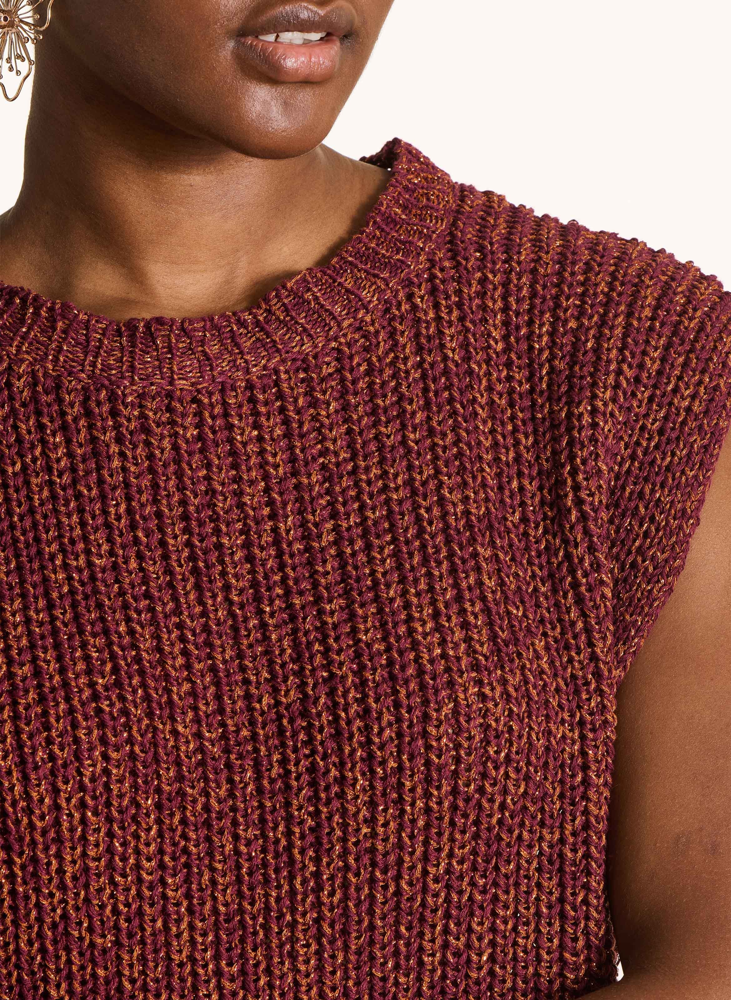 Gerade geschnittener Rundhalspullover aus Strick LA FEE MARABOUTEE Braun