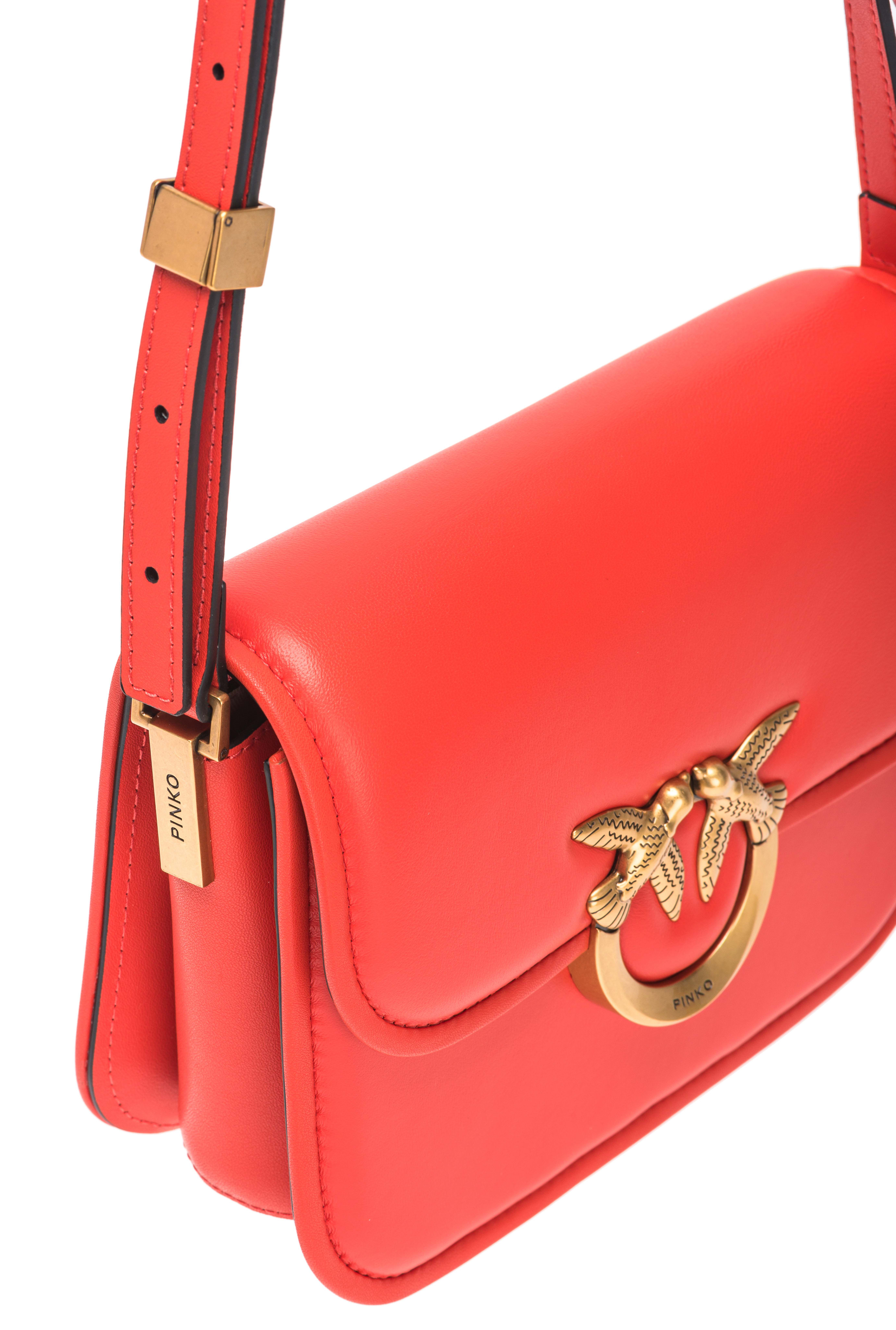 Medium shoulder bag love bag box in nappa leather PINKO Red