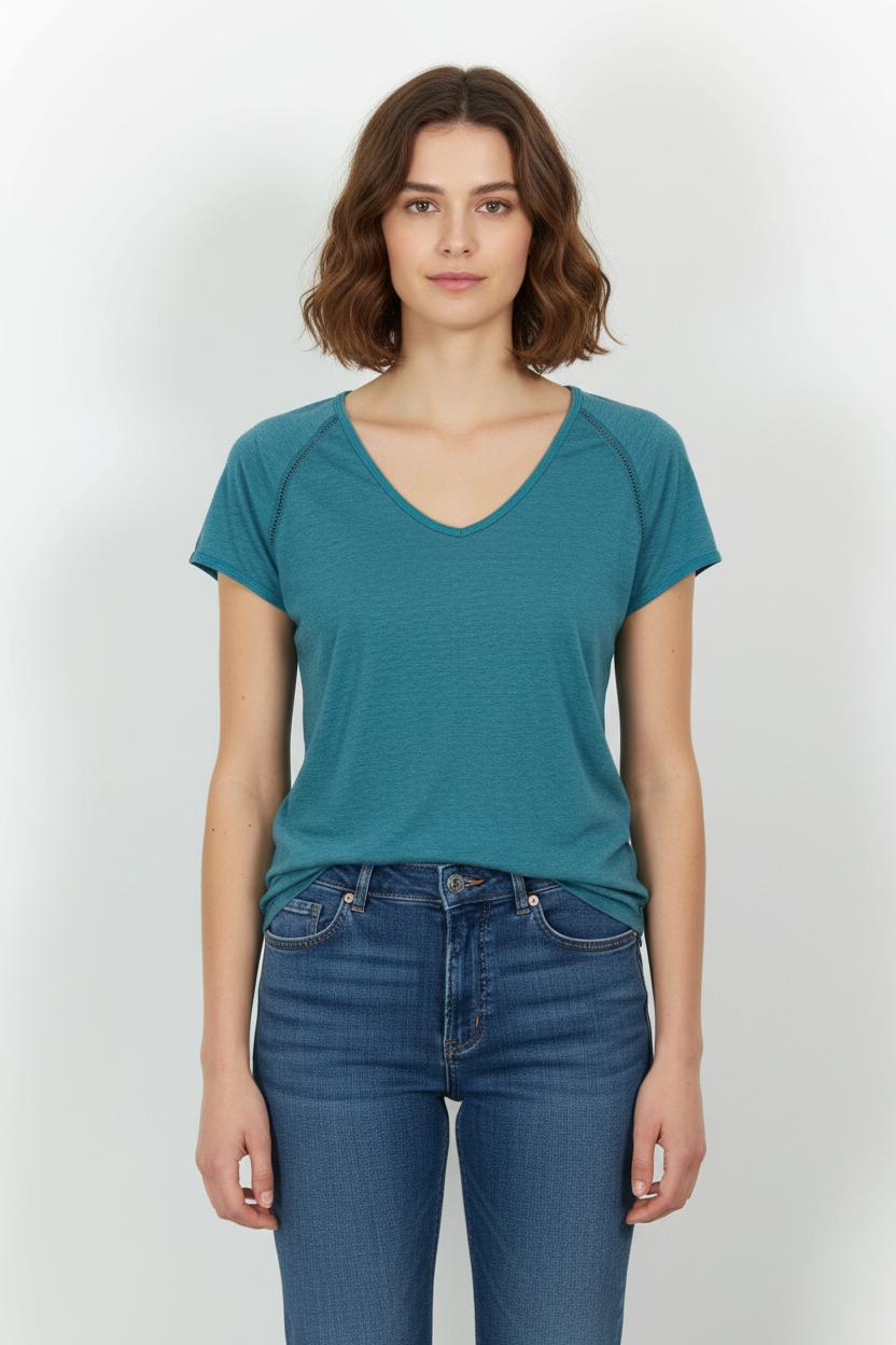 Tommy Badge T-shirt COMPTOIR DES COTONNIERS - Seconde main Blue