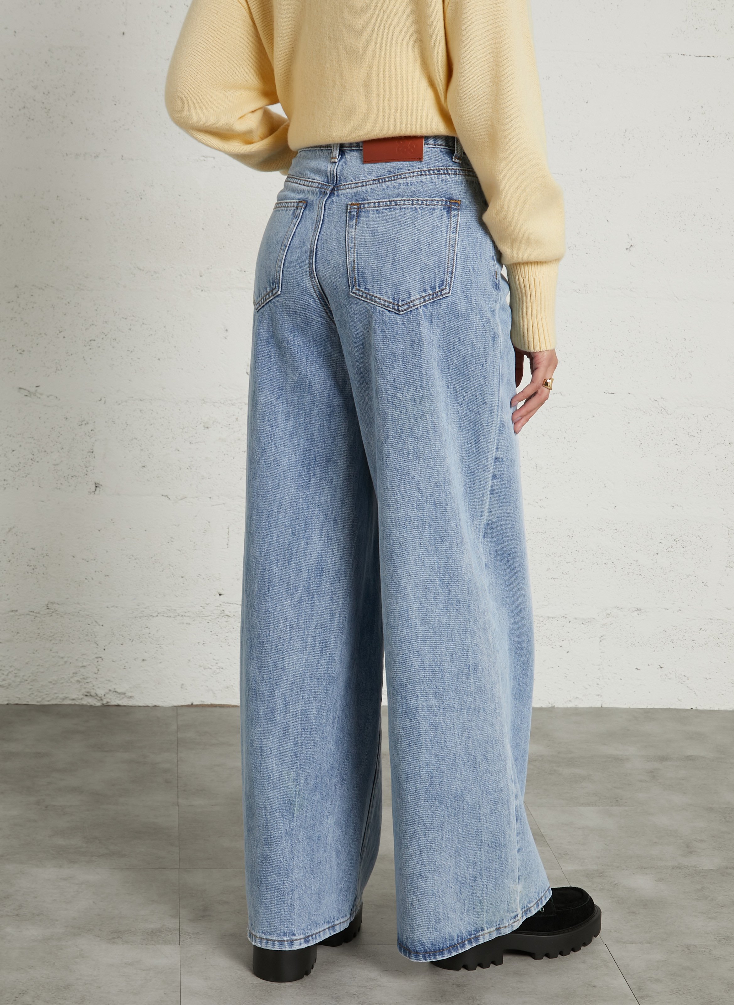 Wide-leg cotton jeans | Blue SUNCOO Women