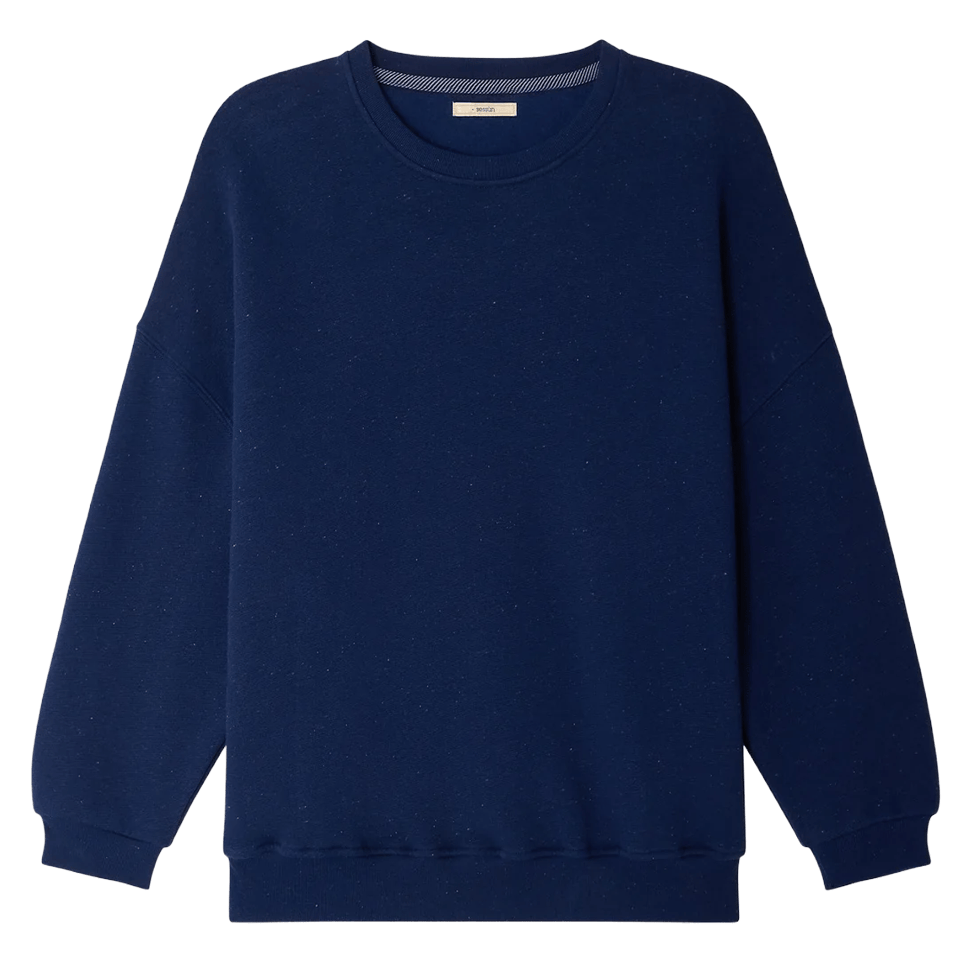 Oversized round-neck cotton-blend sweatshirt | Blue SESSUN Women