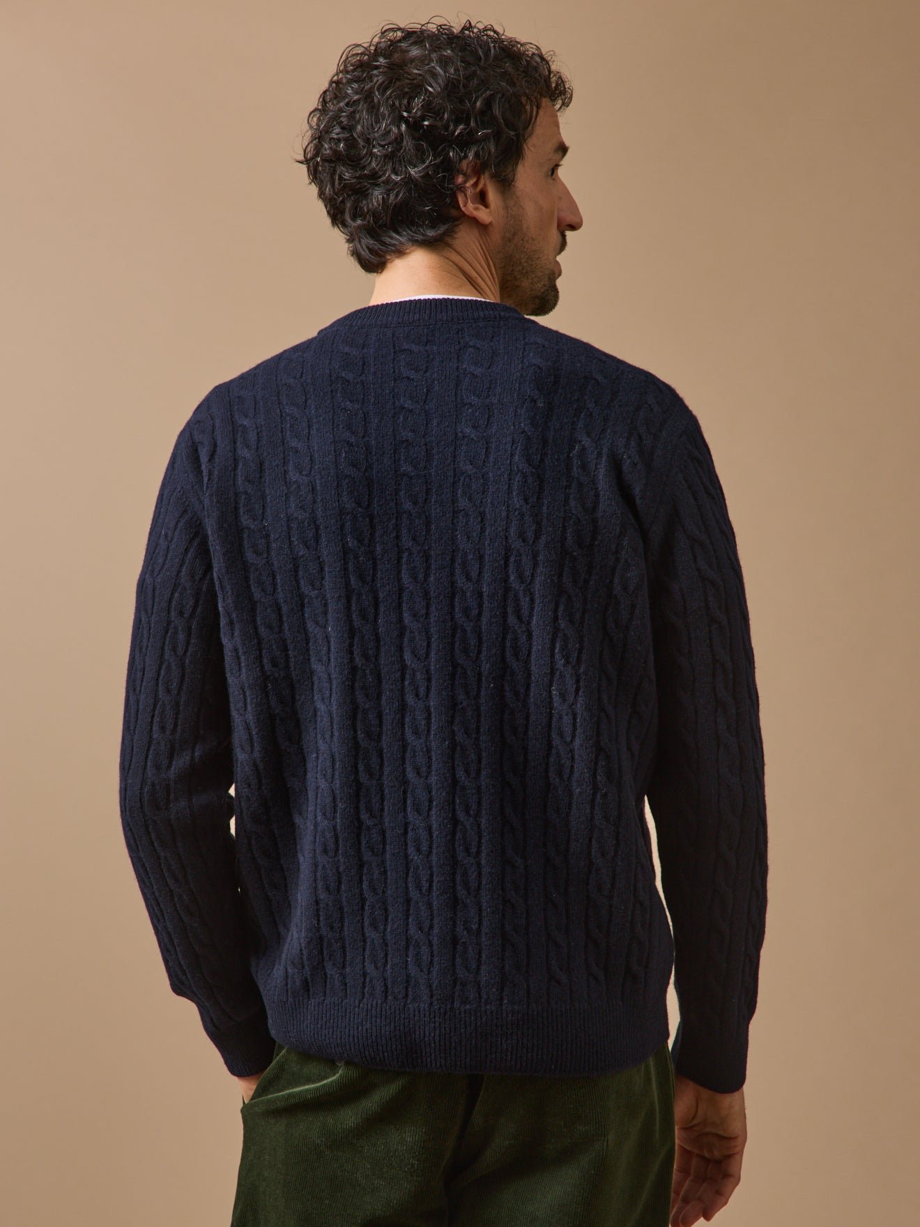 Pull torsades  en laine CYRILLUS Bleu