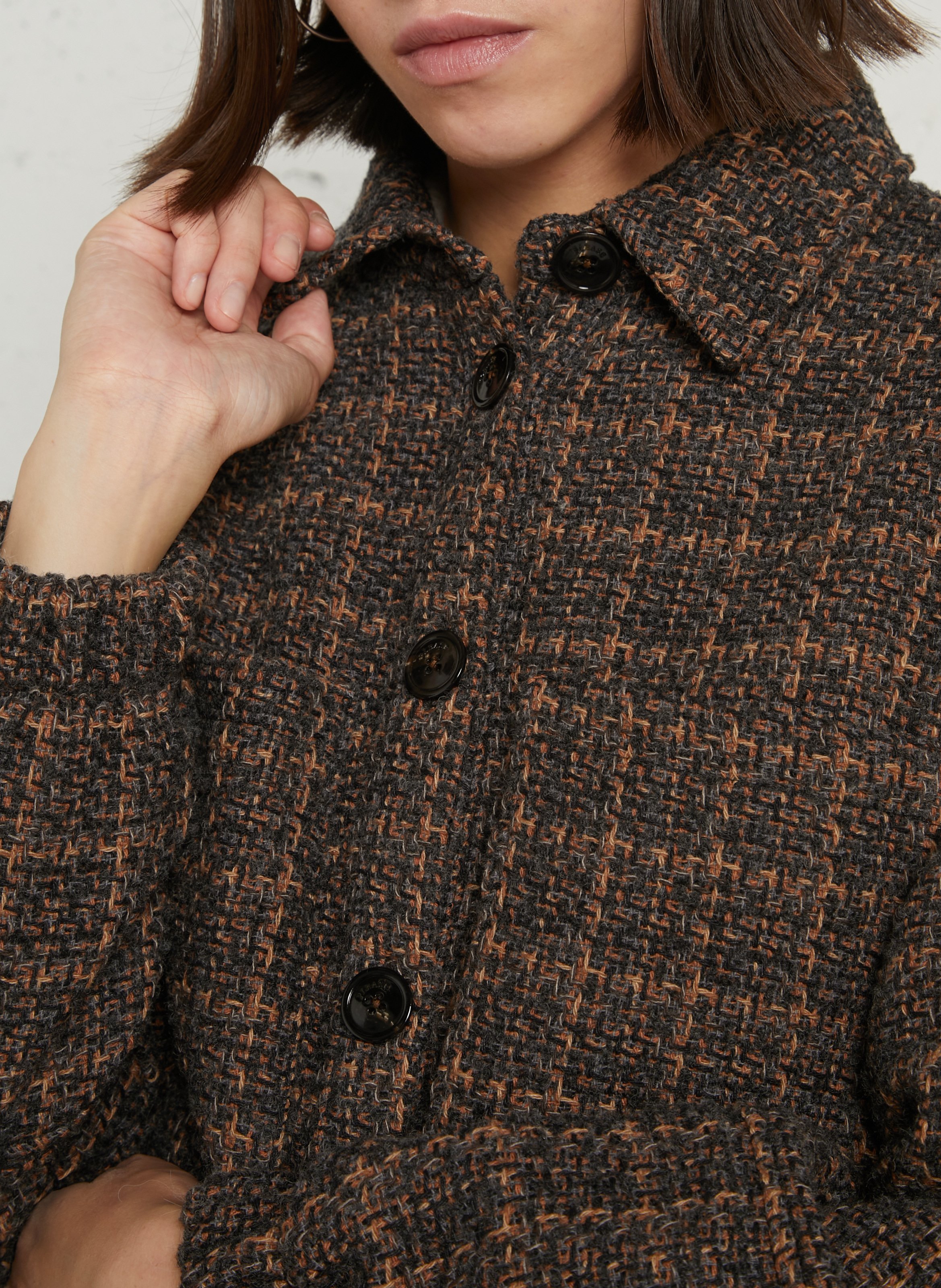 Cotton-blend jacket with classic collar PLEASE Grey