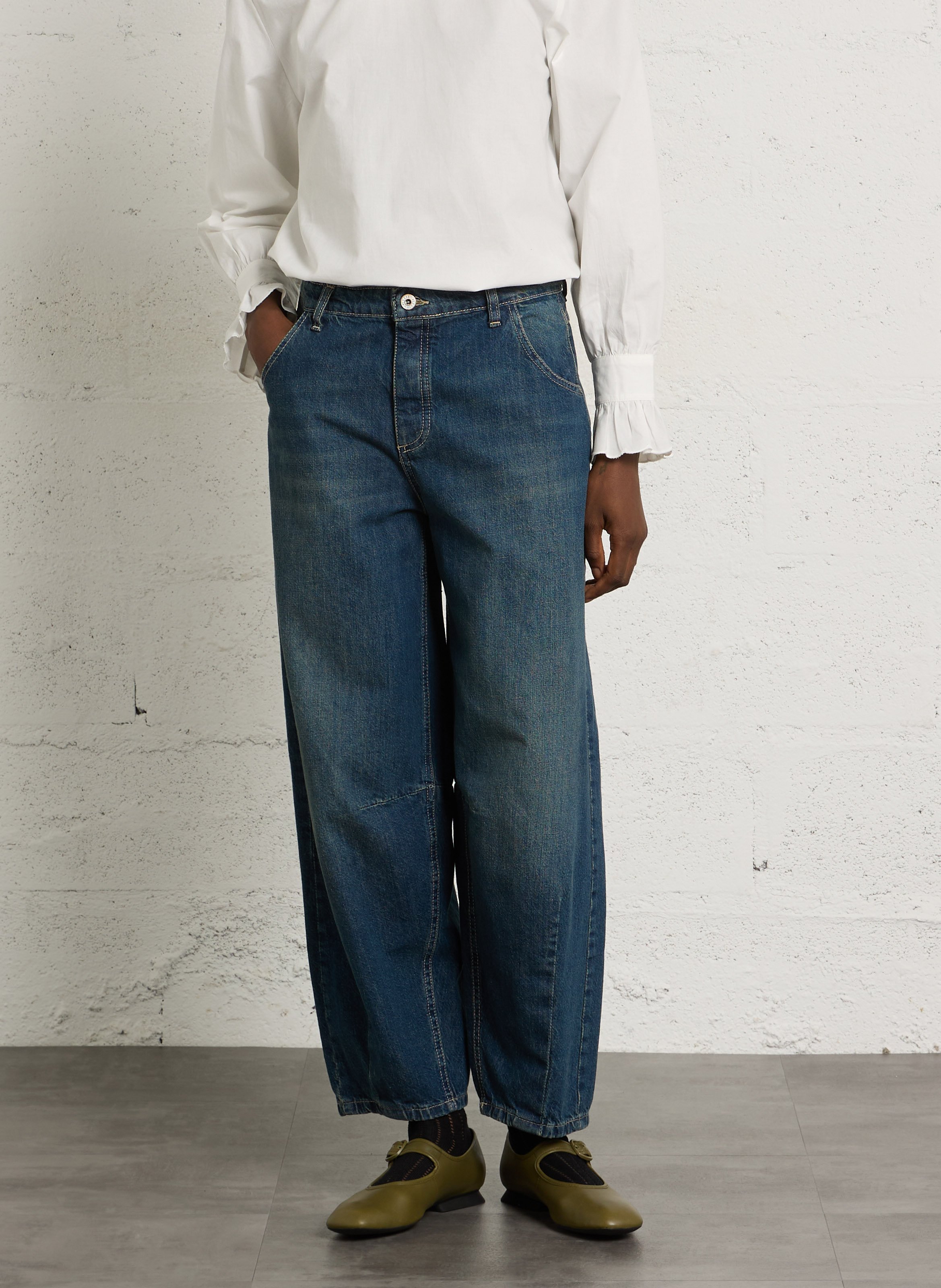 Ballonjeans aus Baumwolle PLEASE Blau