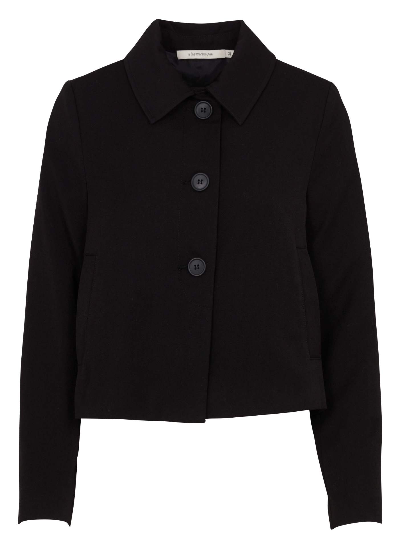 Straight-cut jacket with classic collar LA FEE MARABOUTEE Black