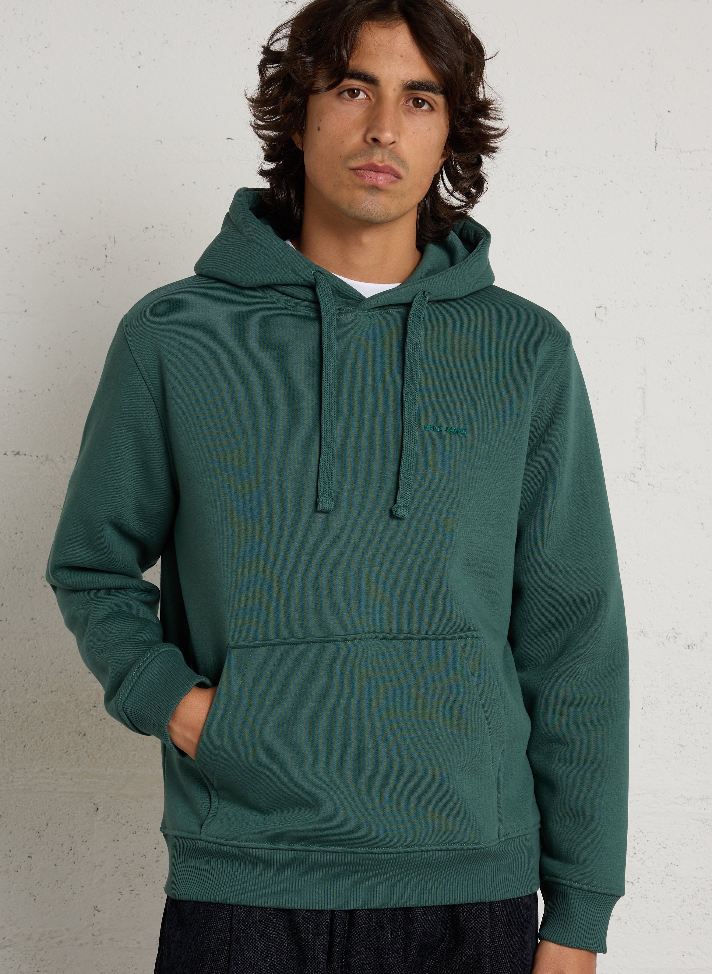 Effen hoodie met logo PEPE JEANS Groen
