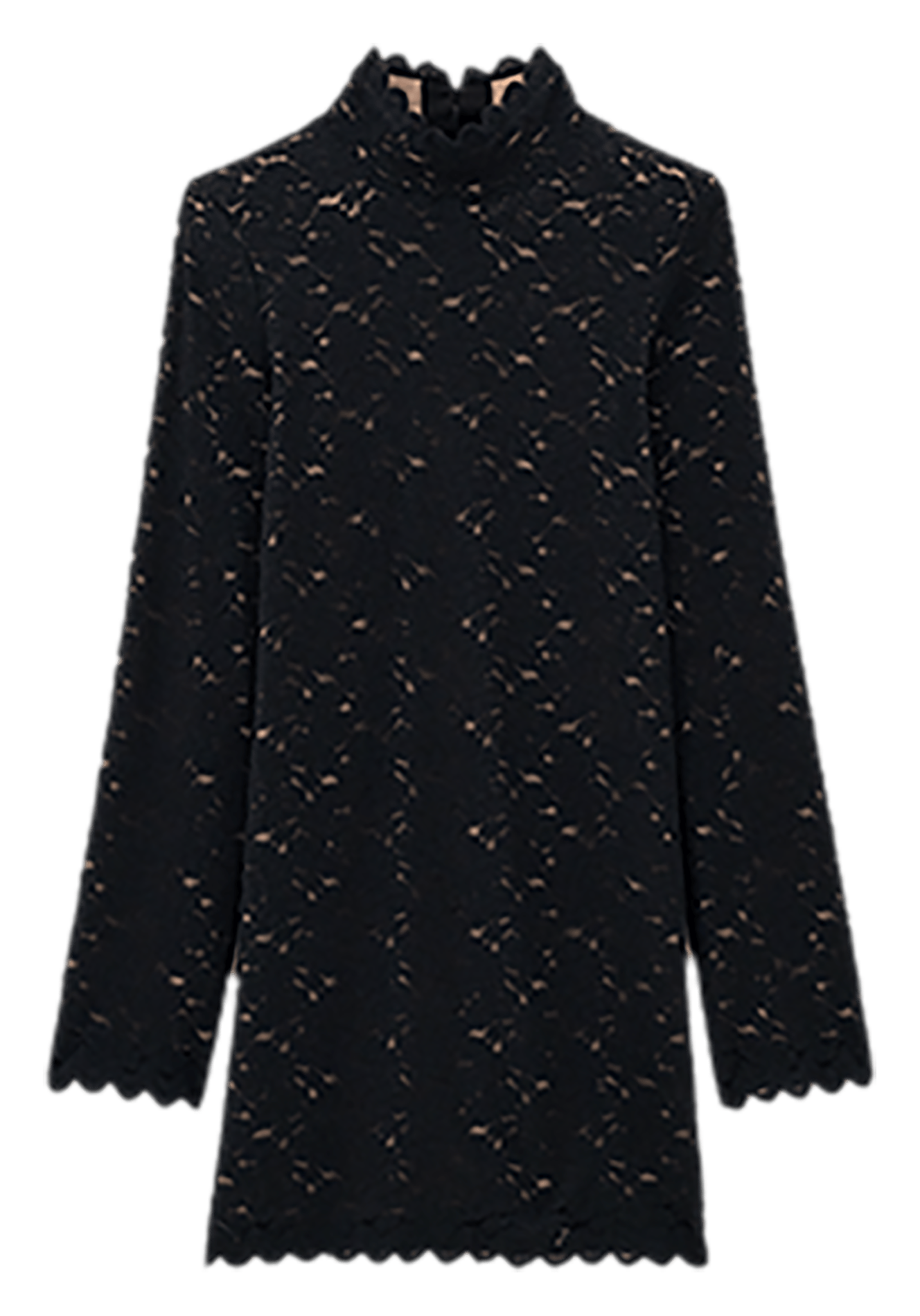 Vestido corto recto de encaje BA&SH Negro