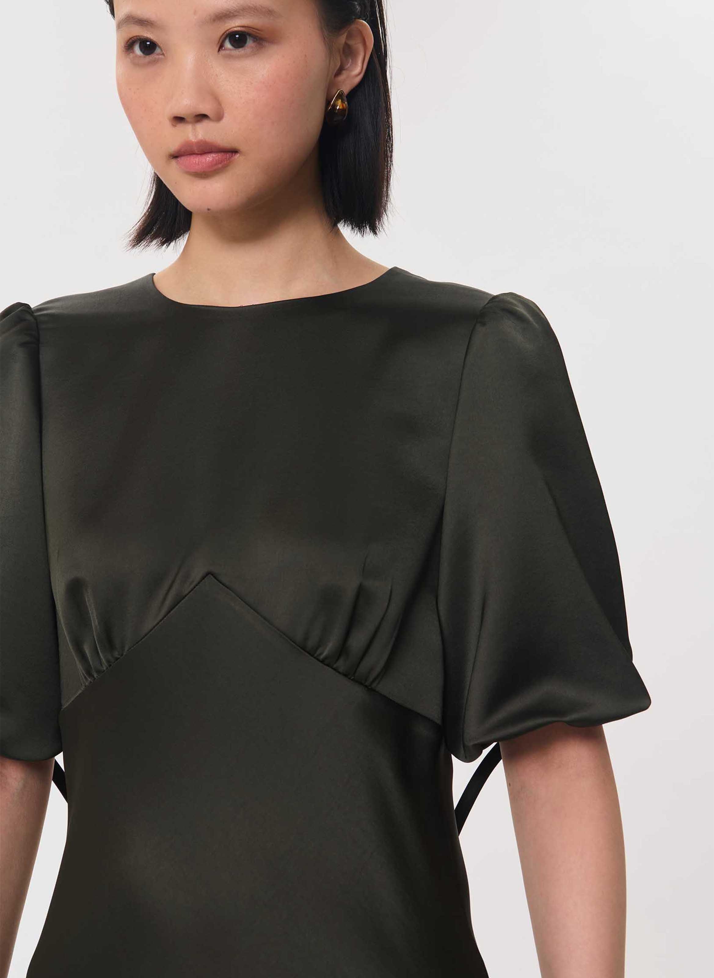 Robe longue col rond unie TARA JARMON Vert