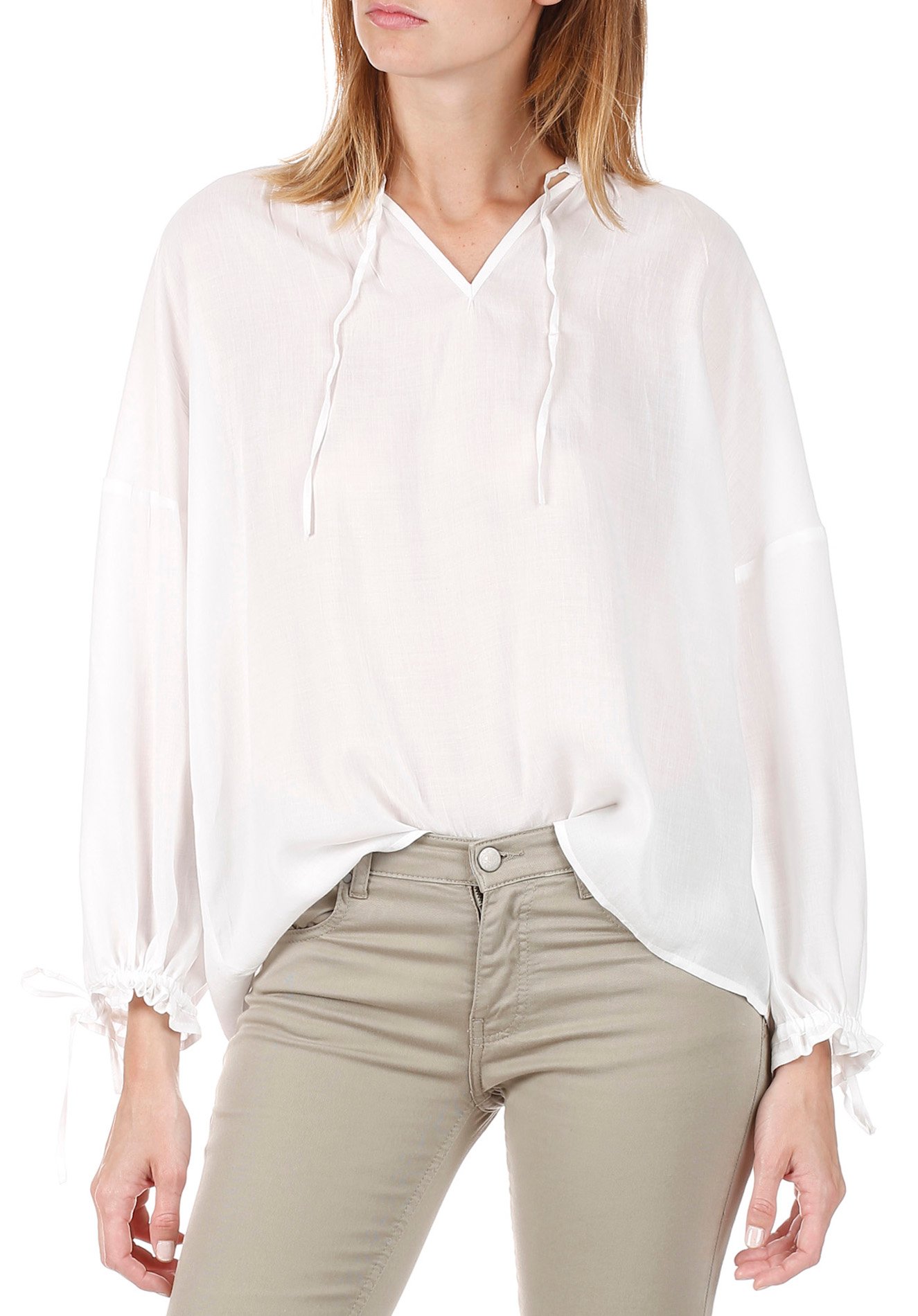 Oversized top with flared sleeves SWILDENS White