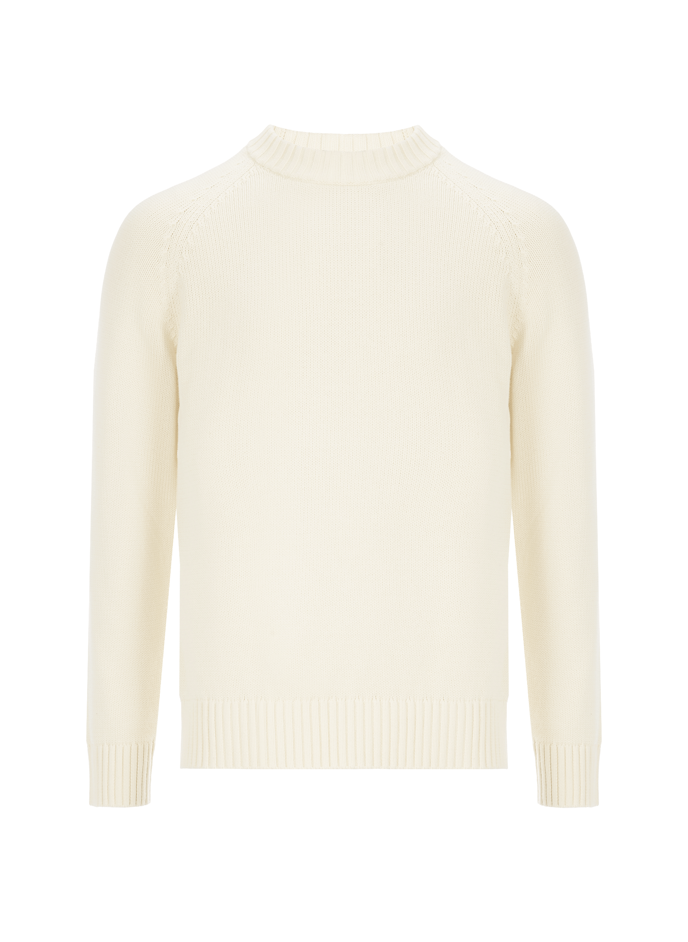 Straight cotton round-neck sweater SAISON 1865 Beige